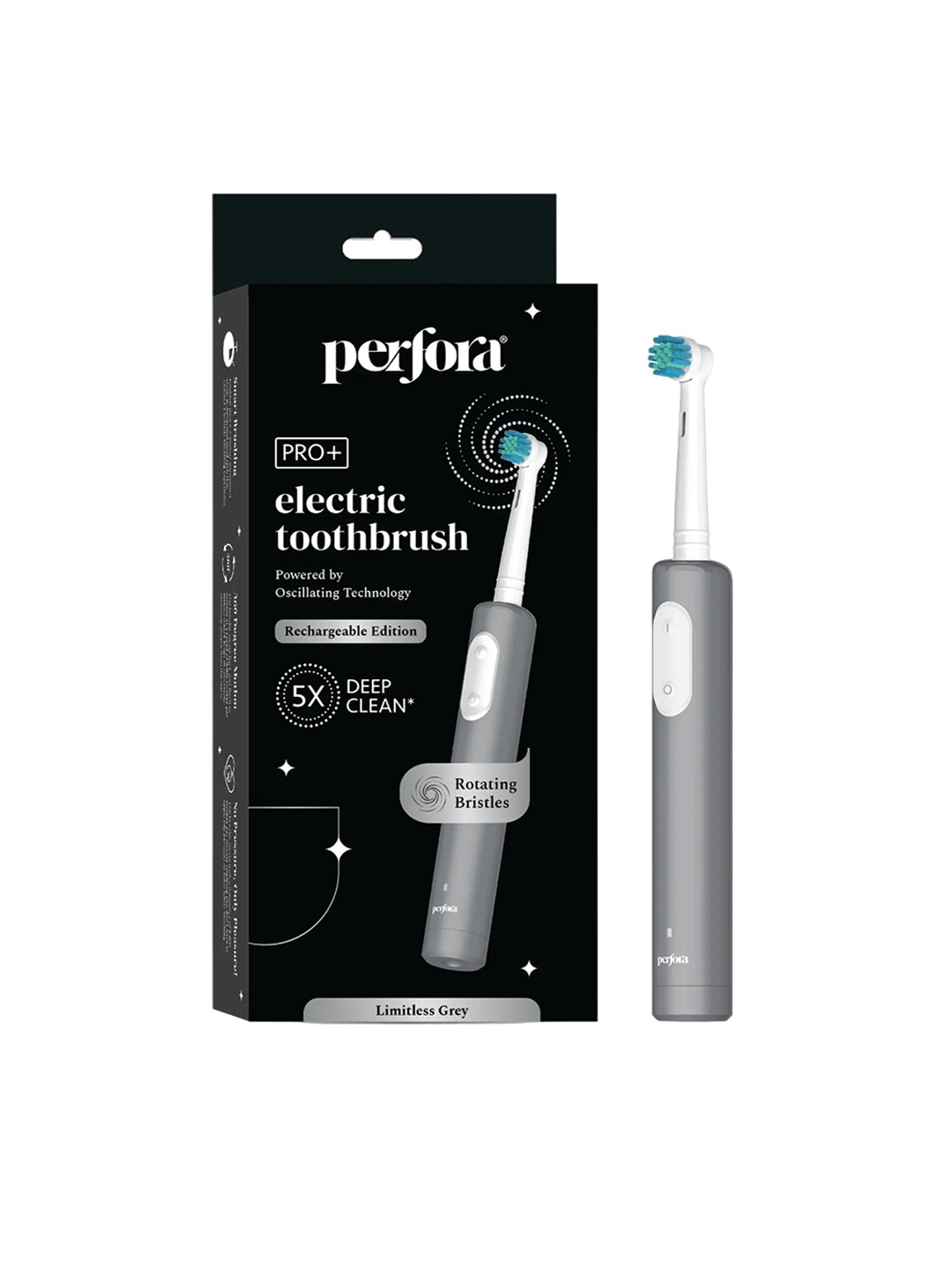 

Perfora PRO+ Oscillating Electric Toothbrush 5 X Deep Cleaning - Limitless Grey