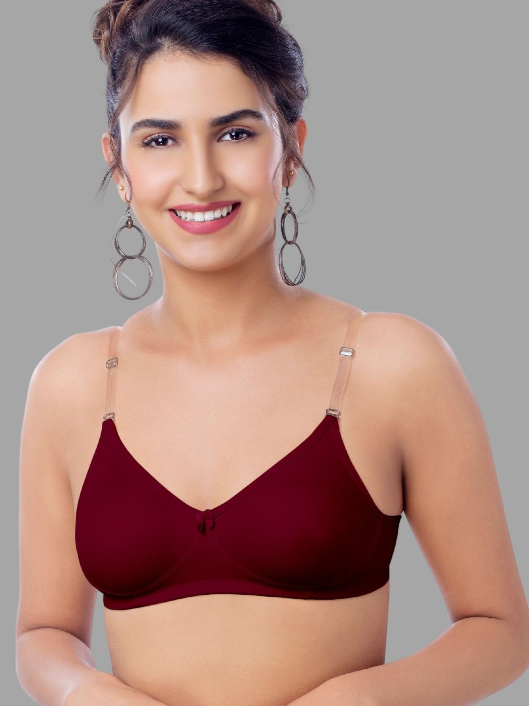 

BRIDA LADIES INNERWEAR Medium Coverage Non Padded T-Shirt Bra, Maroon