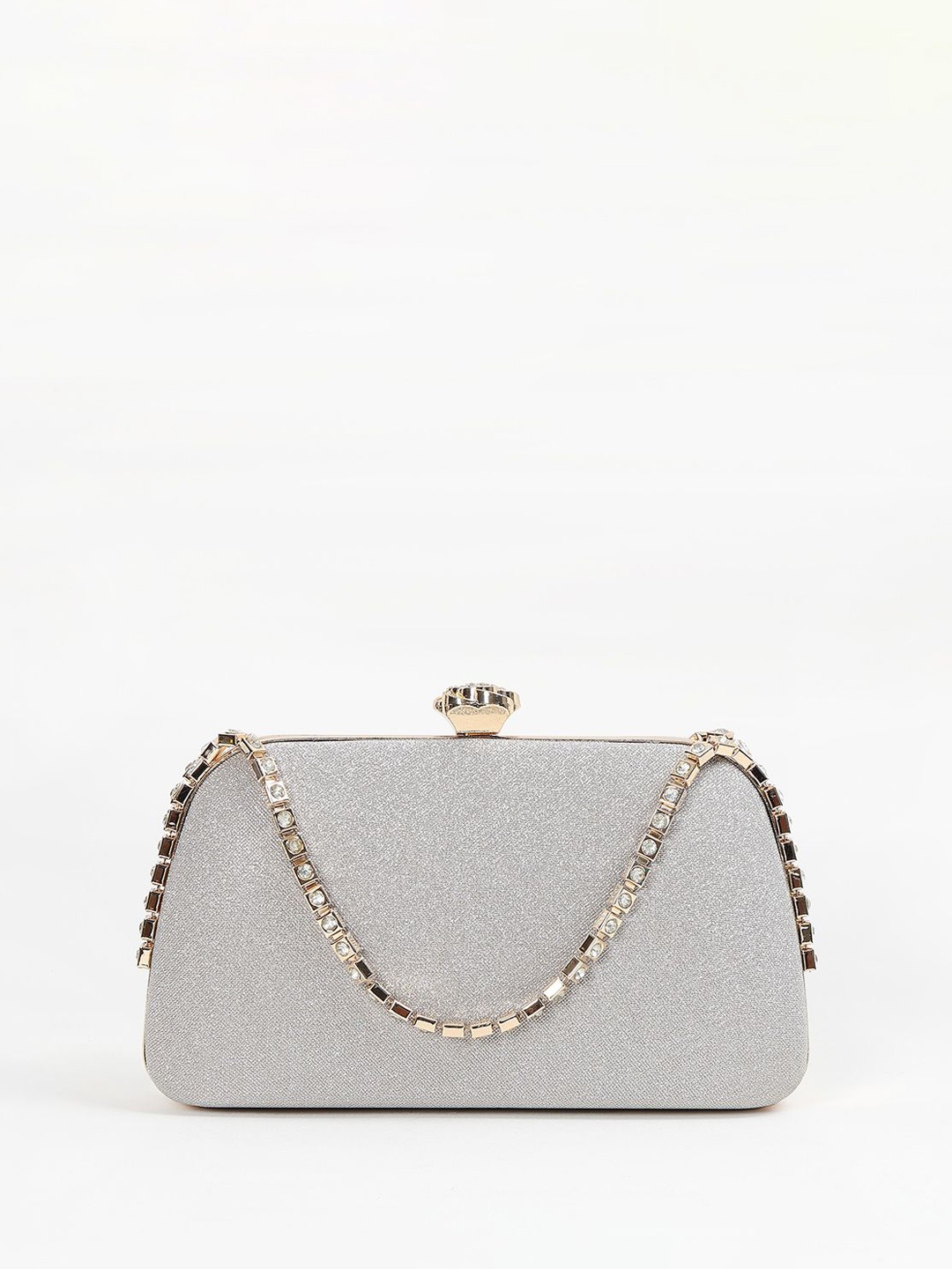 

CODE by Lifestyle Women Embellished Structured Handheld Bag, Silver