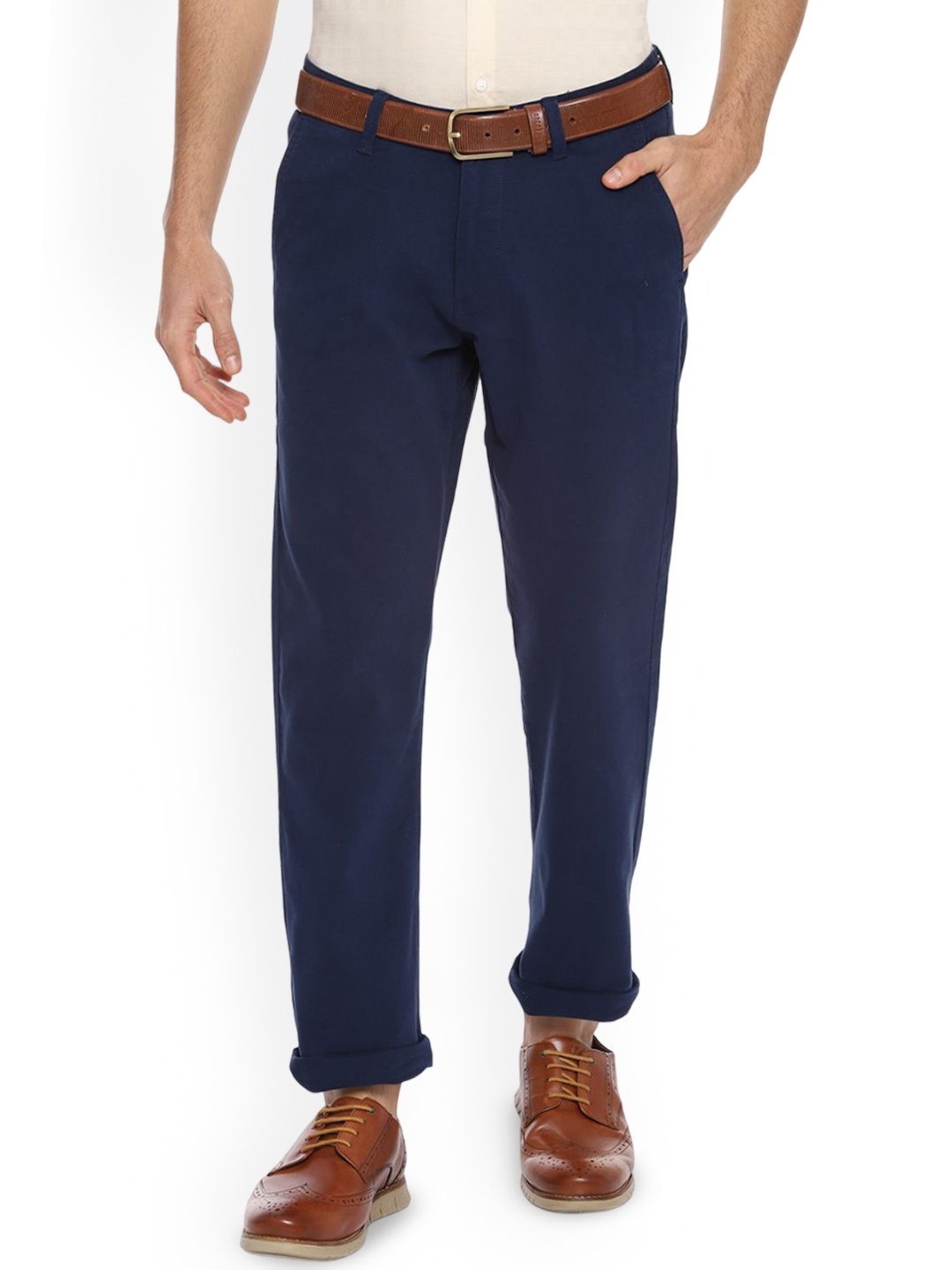 

Van Heusen Sport Men Mid-Rise Slim Fit Trousers, Navy blue
