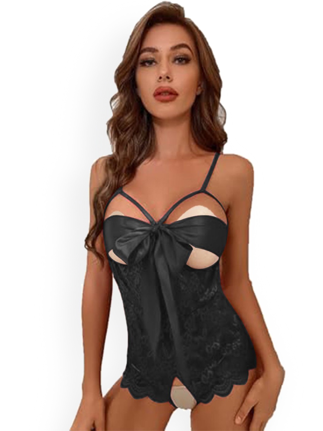 

Krelin Net Baby Doll with Asymmetric, Black