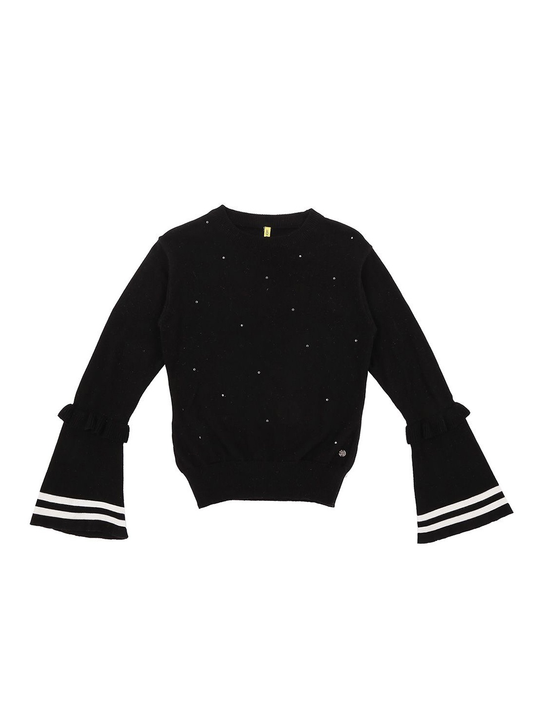

Gini and Jony Girls Round Neck Pullover With Embellished Detail, Black