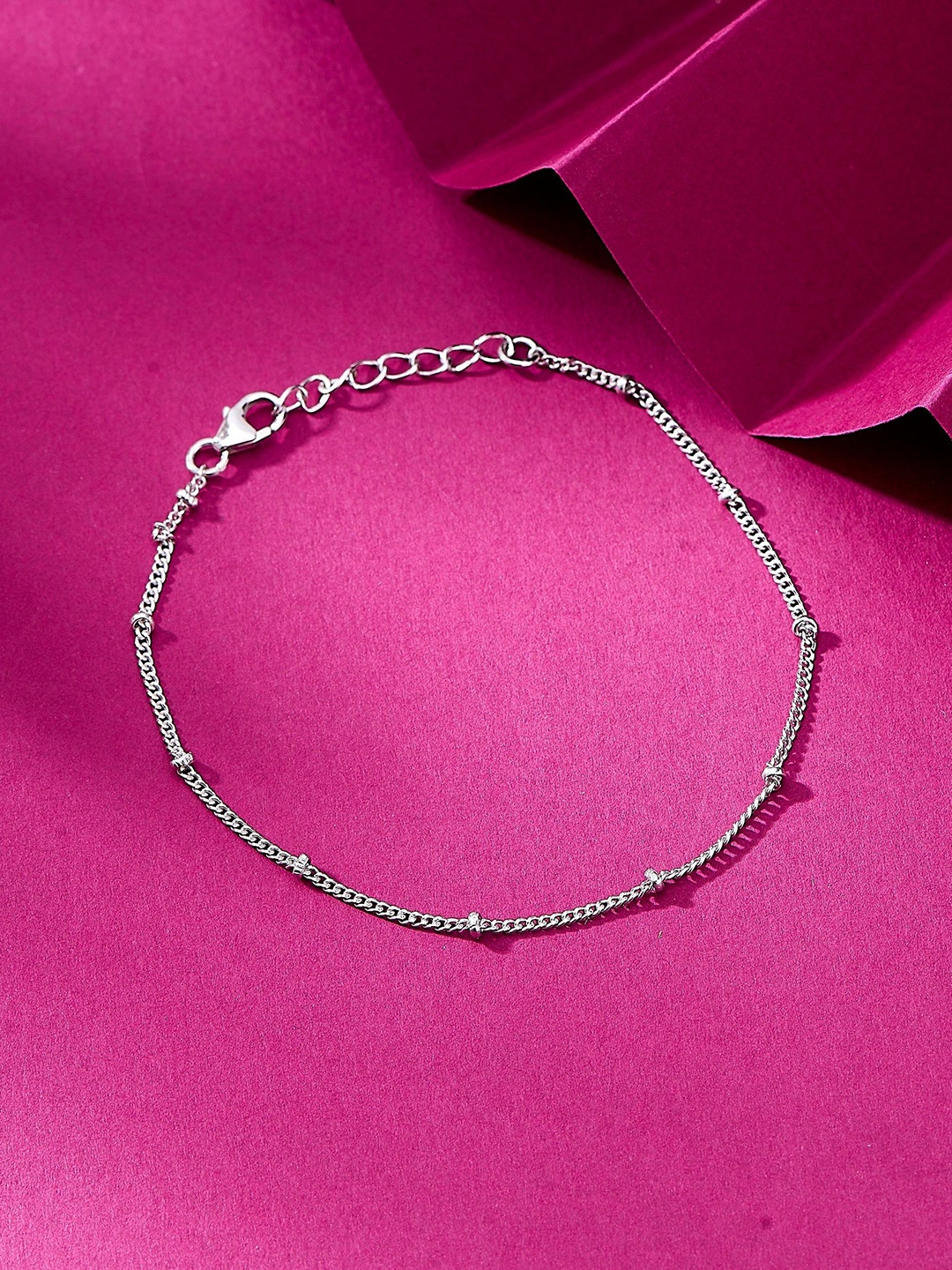 

Nipura 925 Sterling Silver Rhodium-Plated Plain Ball Chain Wraparound Bracelet