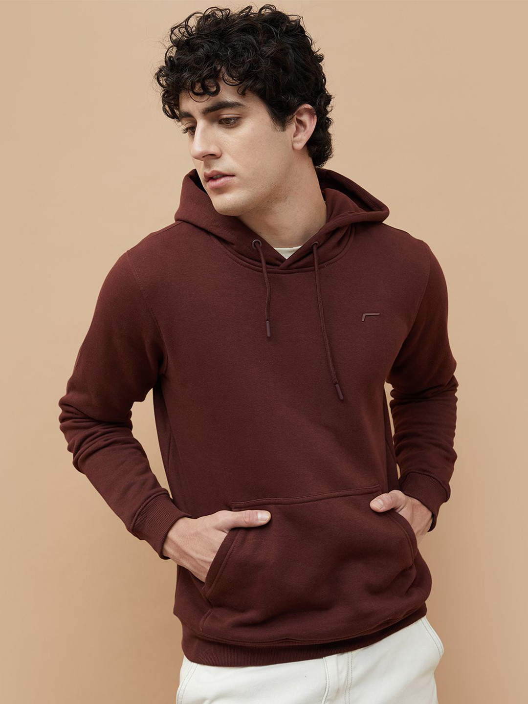 

Fame Forever by Lifestyle Men Long Sleeves Hooded Sweatshirt, Brown
