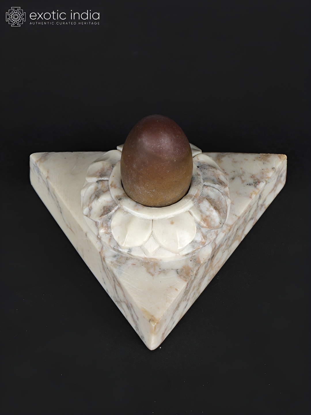 

Exotic India Triangle Narmadeshwara Shiva Lingam, White