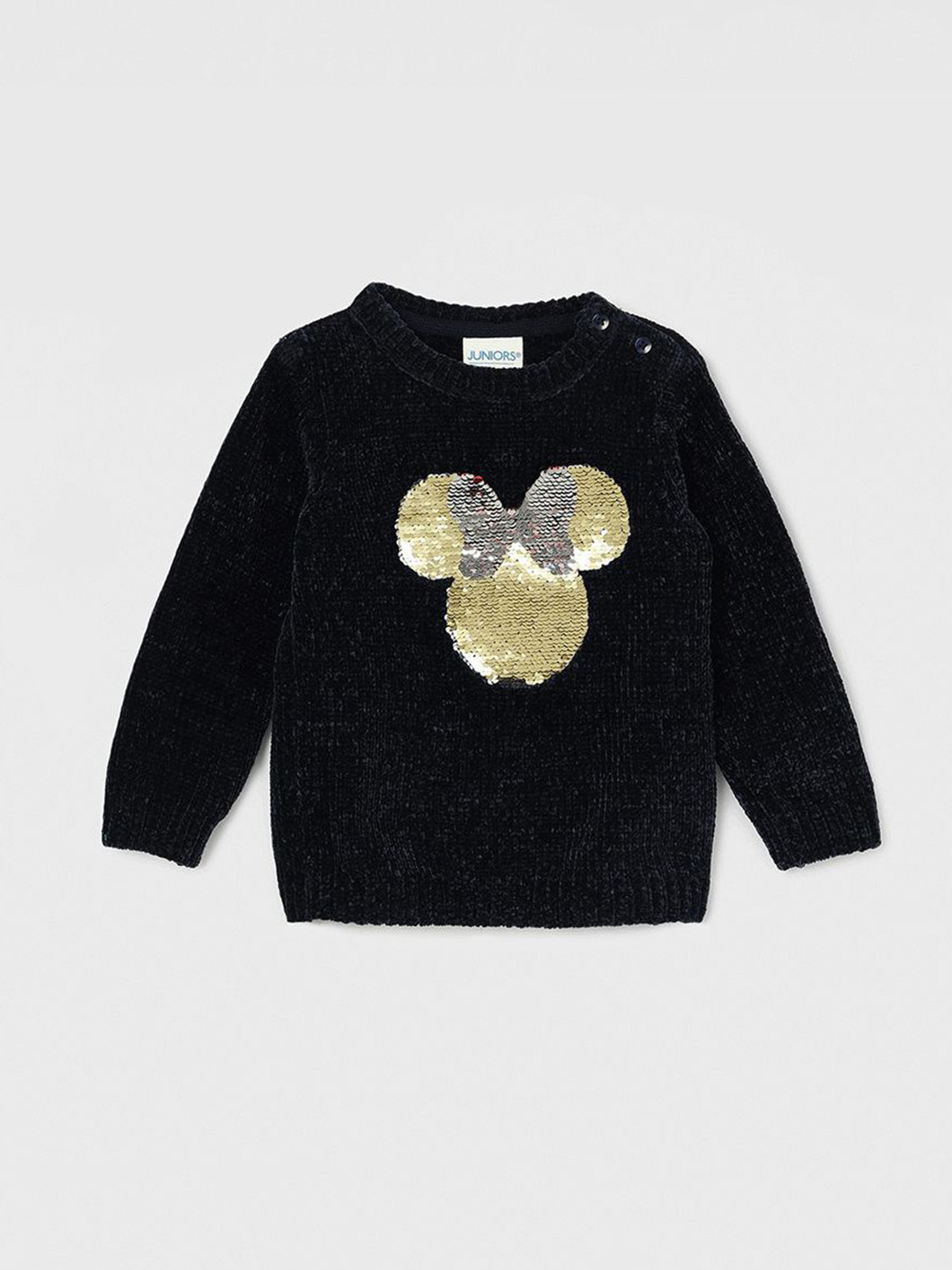 

Juniors by Lifestyle Girls Round Neck Long Sleeves Pullover with Embellished Detail, Blue