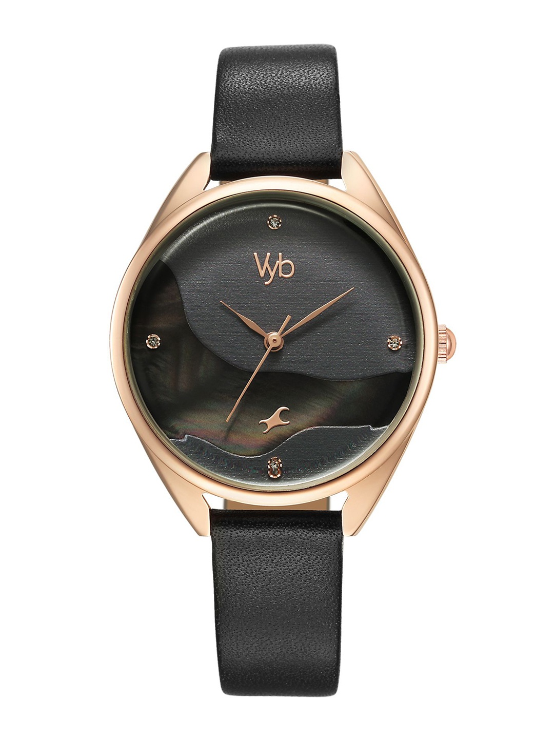 

Fastrack Women Solid Dial & Leather Straps Analogue Watch FV60041WL01, Black