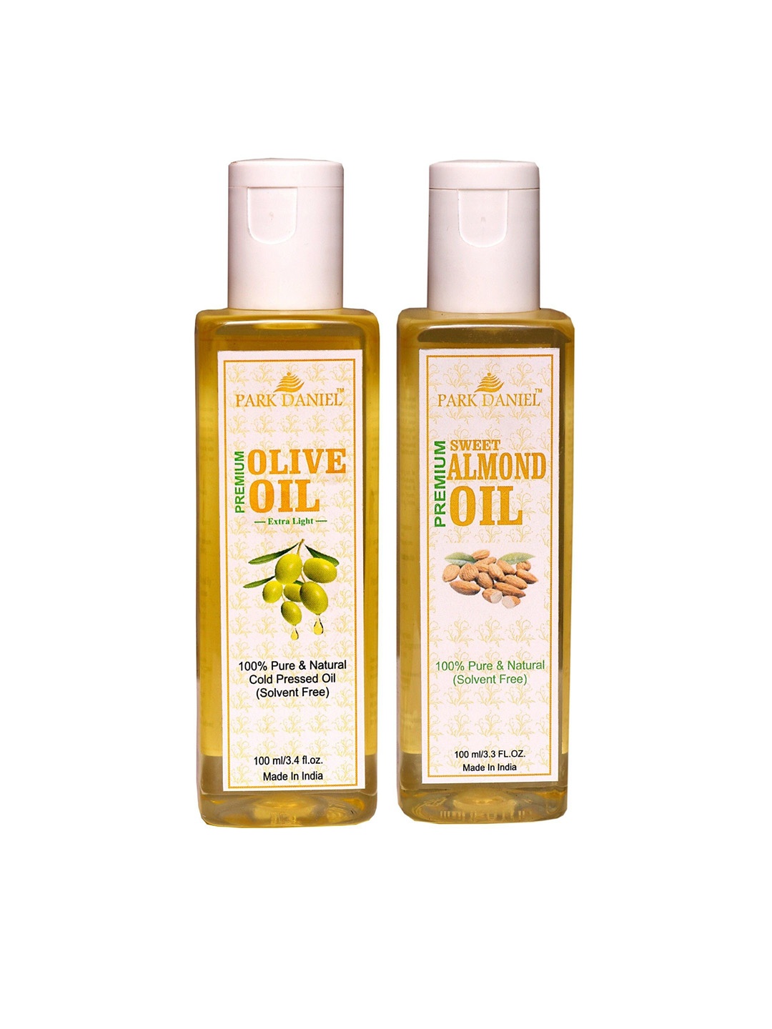 

Park Daniel Set Of 2 Premium Olive & Sweet Almond Oil - 100 ml Each, Transparent