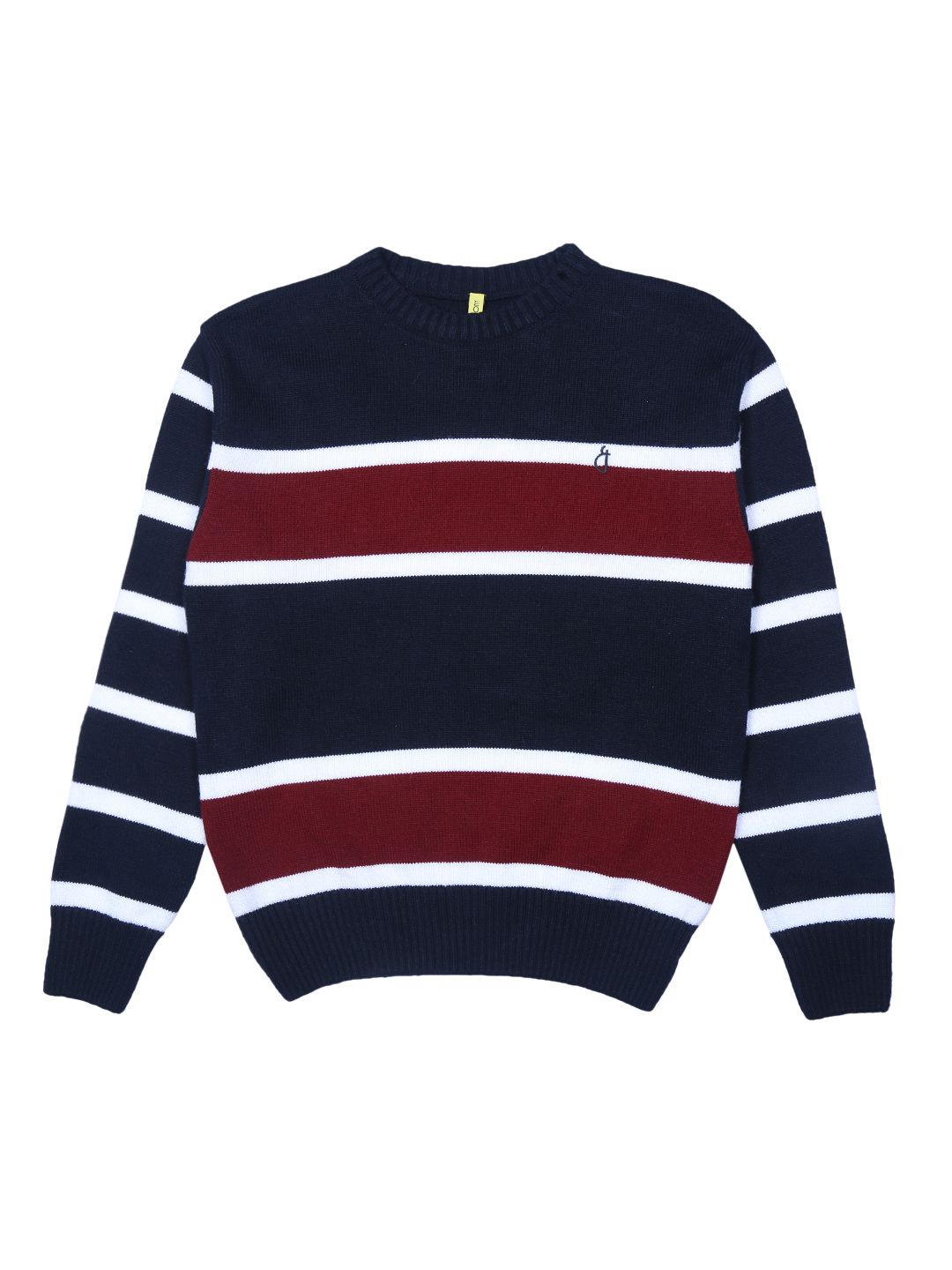 

Gini and Jony Boys Striped Round Neck Pullover Sweater, Navy blue