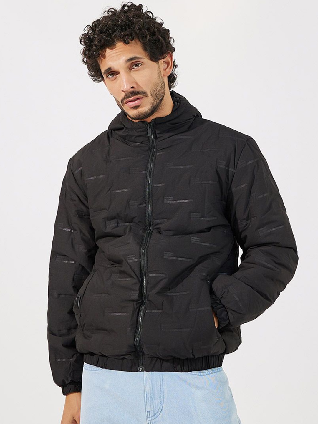 

Styli Quilted Hooded Puffer Jacket, Black