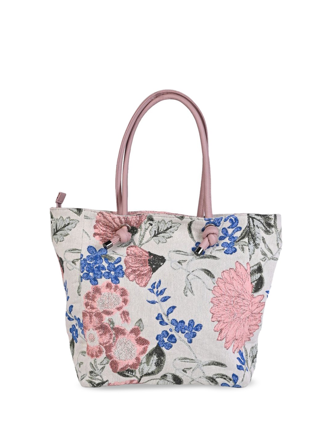 

INDIVIDUAL DESIGN Women Floral Printed Shopper Cotton Shoulder Bag, White
