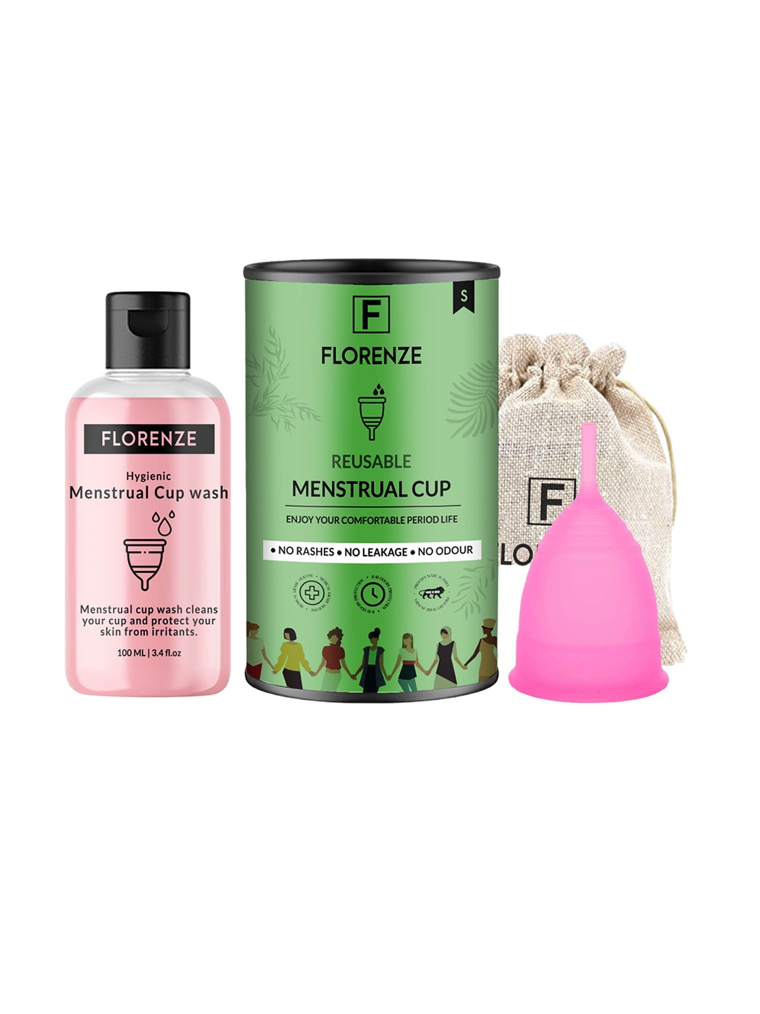 

Florenze Small Reusable Menstrual Cup - 7ml With Cupwash - 100 ml, Pink
