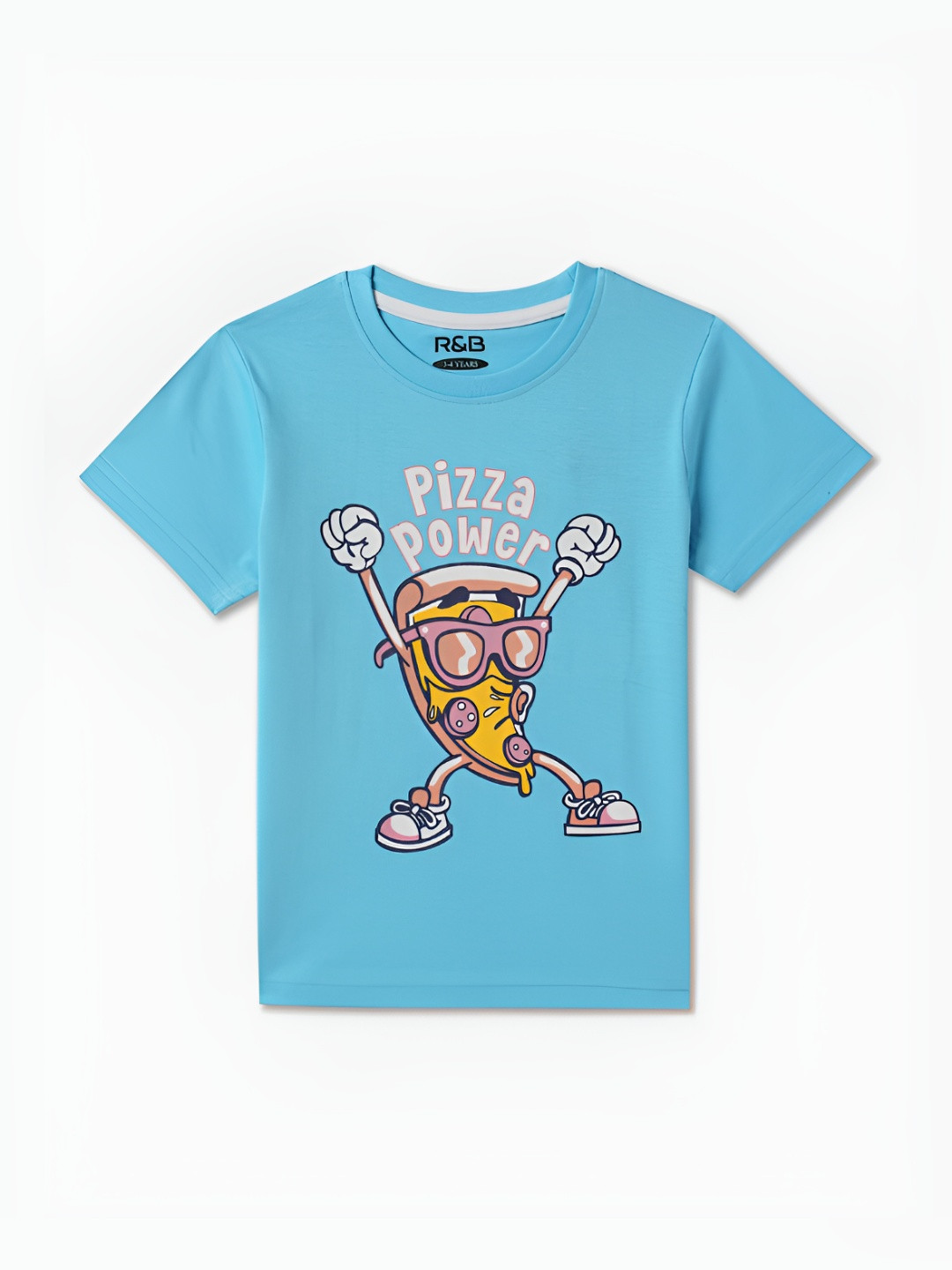 

R&B Boys Graphic Printed Round Neck Cotton T-shirt, Blue