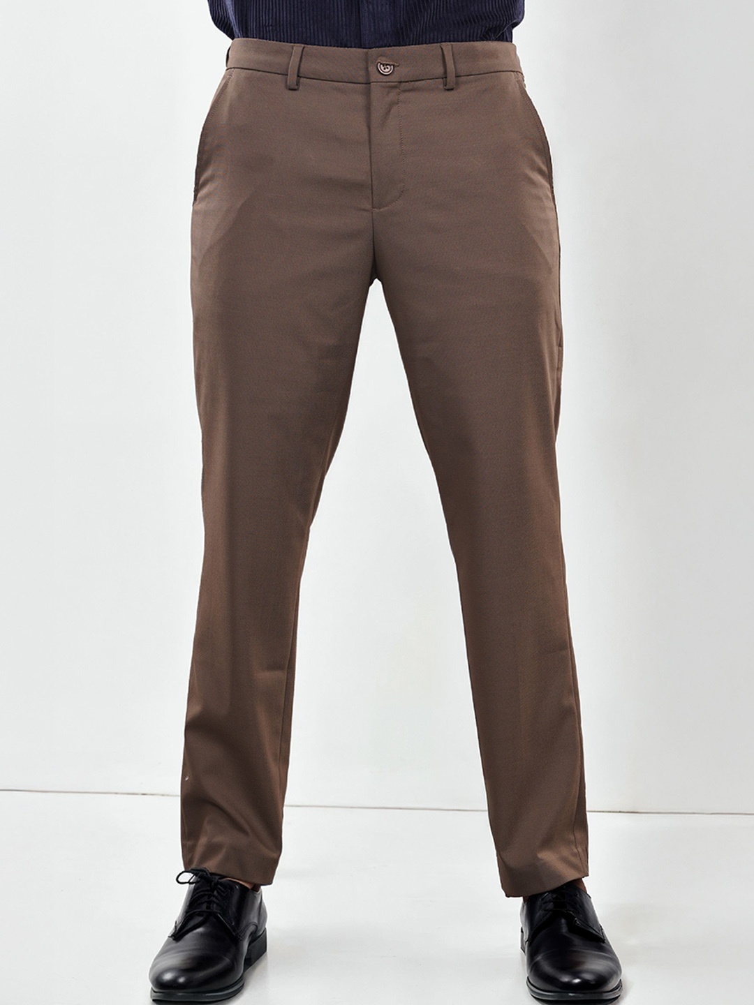 

Celio Men Slim Fit Easy Wash Formal Trousers, Brown