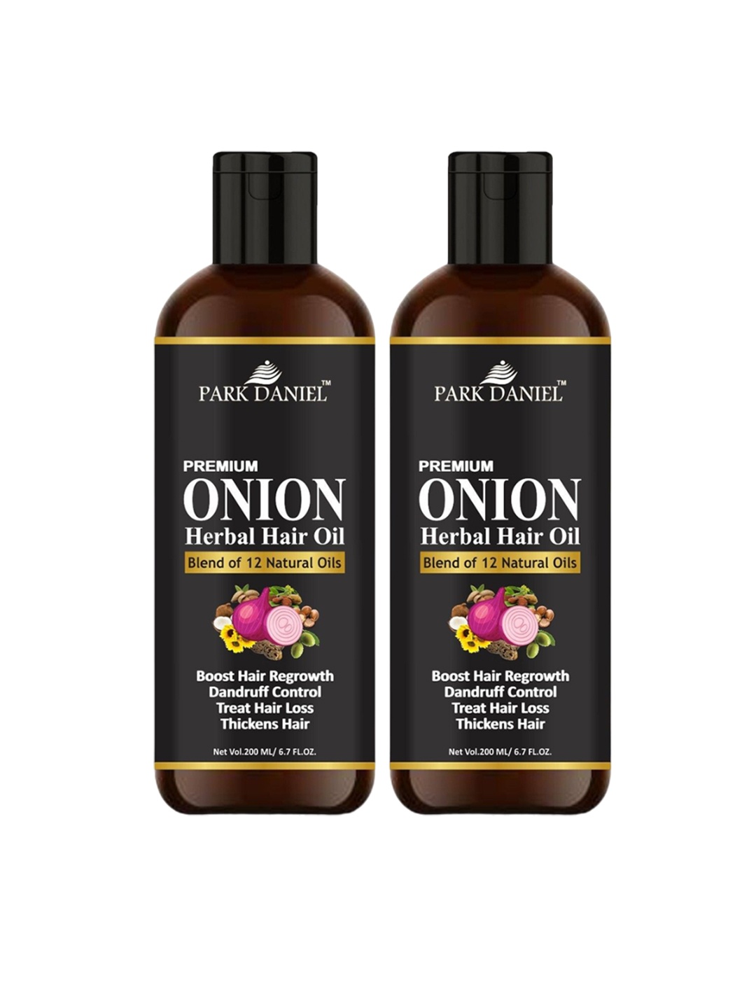 

Park Daniel Set Of 2 Onion Dandruff Control Herbal Hair Oil - 200 ml Each, Brown