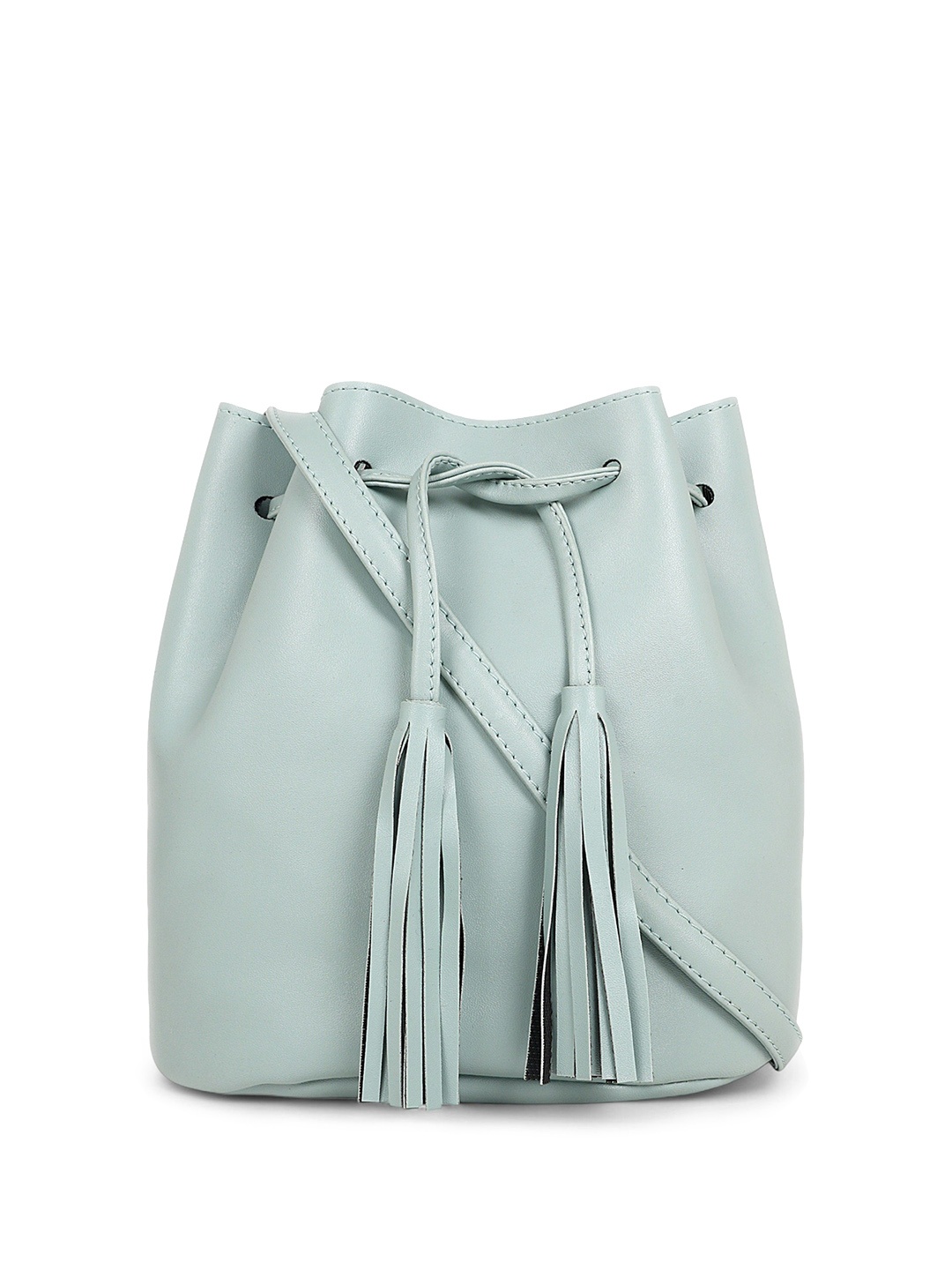 

DressBerry Women Textured Solid Bucket Sling Bag, Sea green