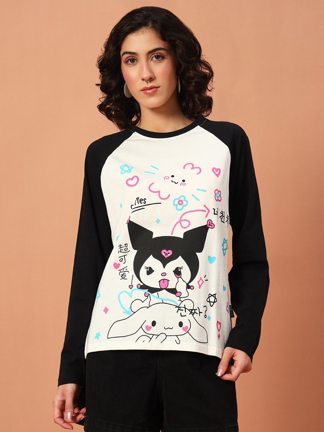 

The Dry State Women Graphic Printed Round Neck Cotton Oversized T-shirt, Off white