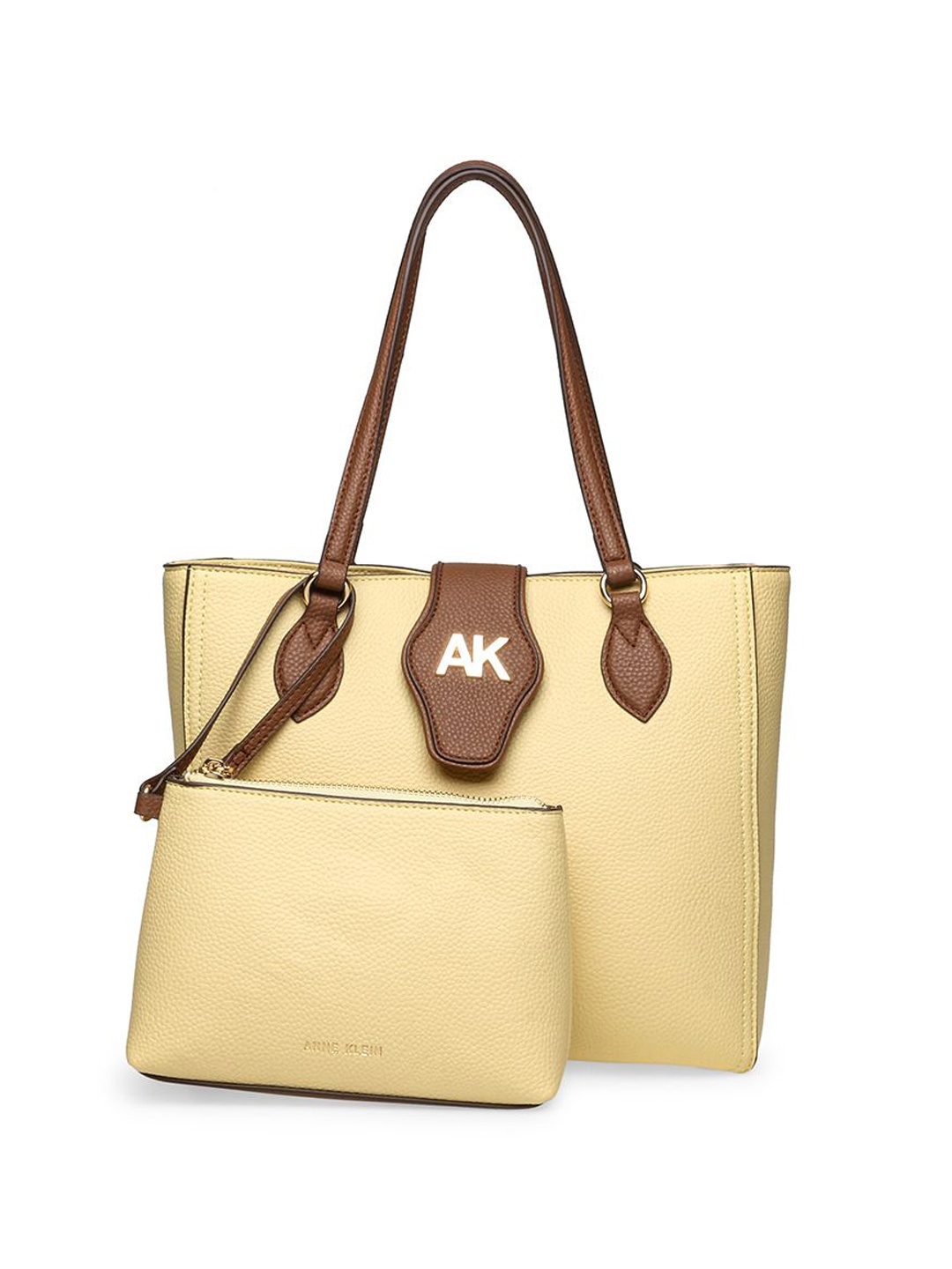 

ANNE KLEIN Women Solid Shopper Leather Shoulder Bag, Beige