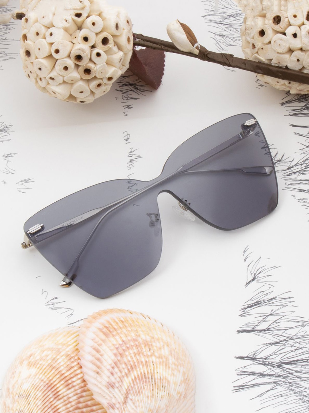 

Ted Smith Women Cateye Sunglasses with UV Protected Lens SCANDAL_C2, Grey
