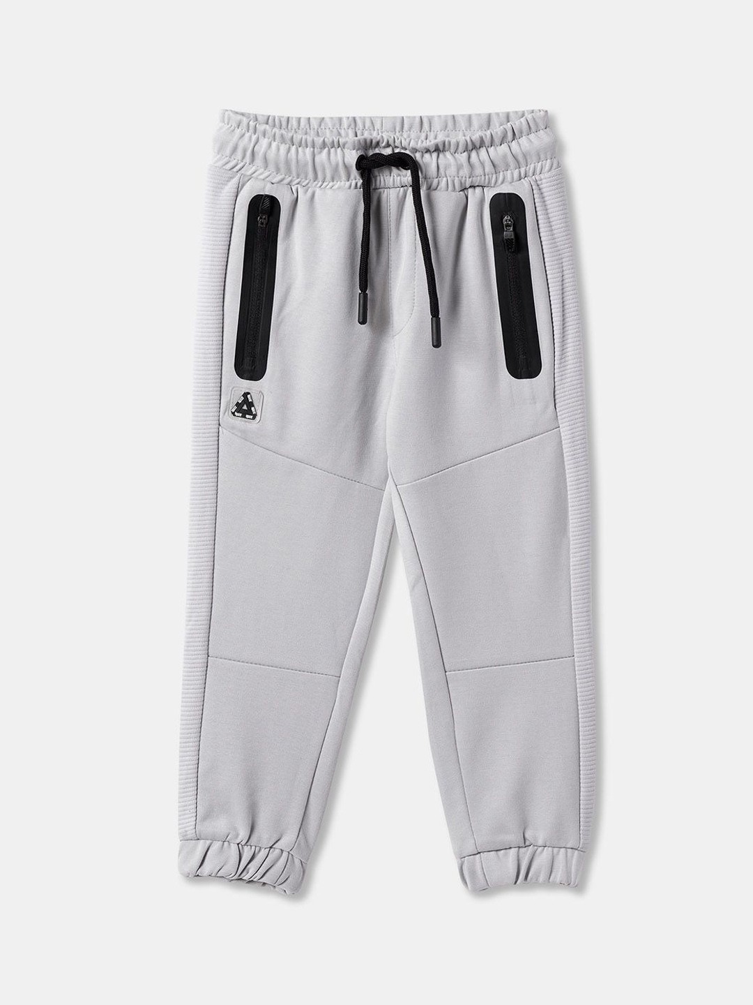 

R&B Boys Solid Mid Rise Relaxed Fit Joggers, Grey