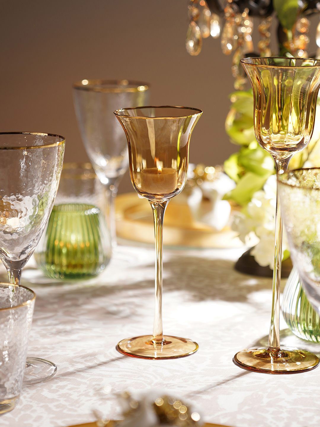 

Pure Home and Living Gold-Toned Glass Candle Holder