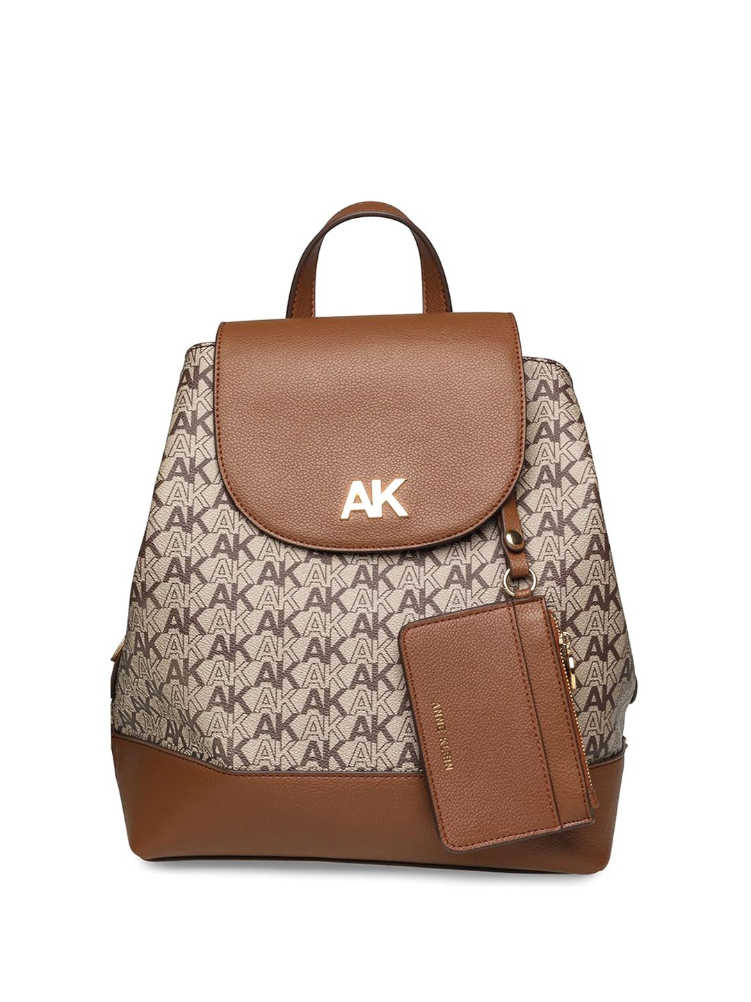 

ANNE KLEIN Printed Structured Satchel, Brown