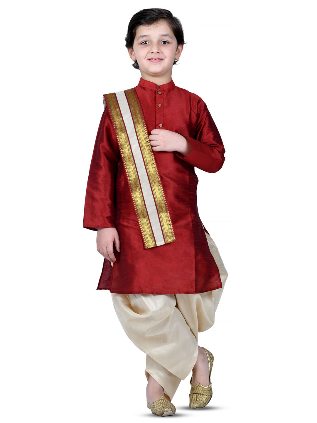 

itsmycostume Boys Pure Cotton Kurta Set, Red