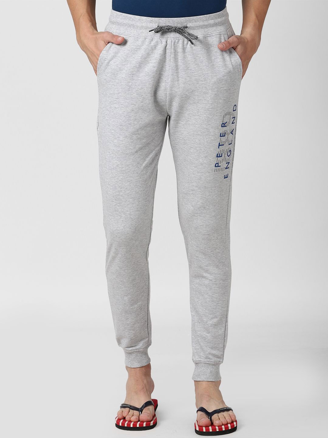 

Peter England Casuals Men Textured Lounge Pants, Grey