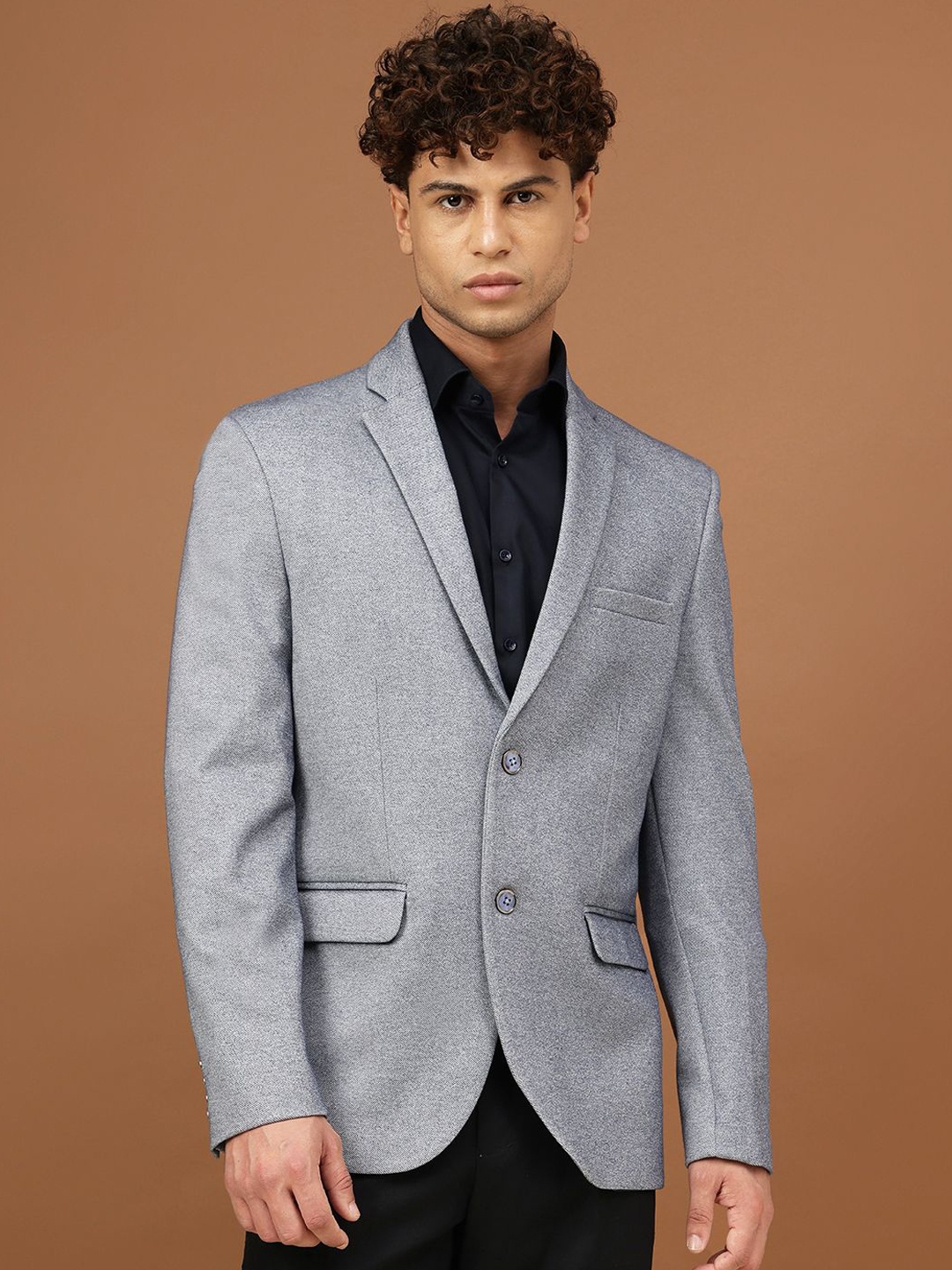 

Richlook Smart-Fit Notched Lapel Single-Breasted Blazer, Blue