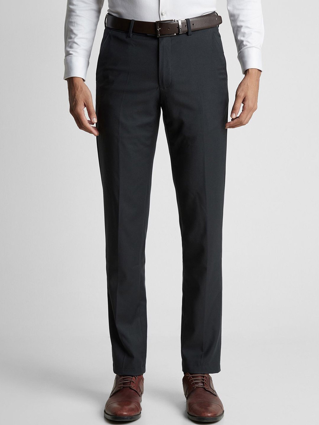 

Peter England Elite Men Slim Fit Trousers, Grey
