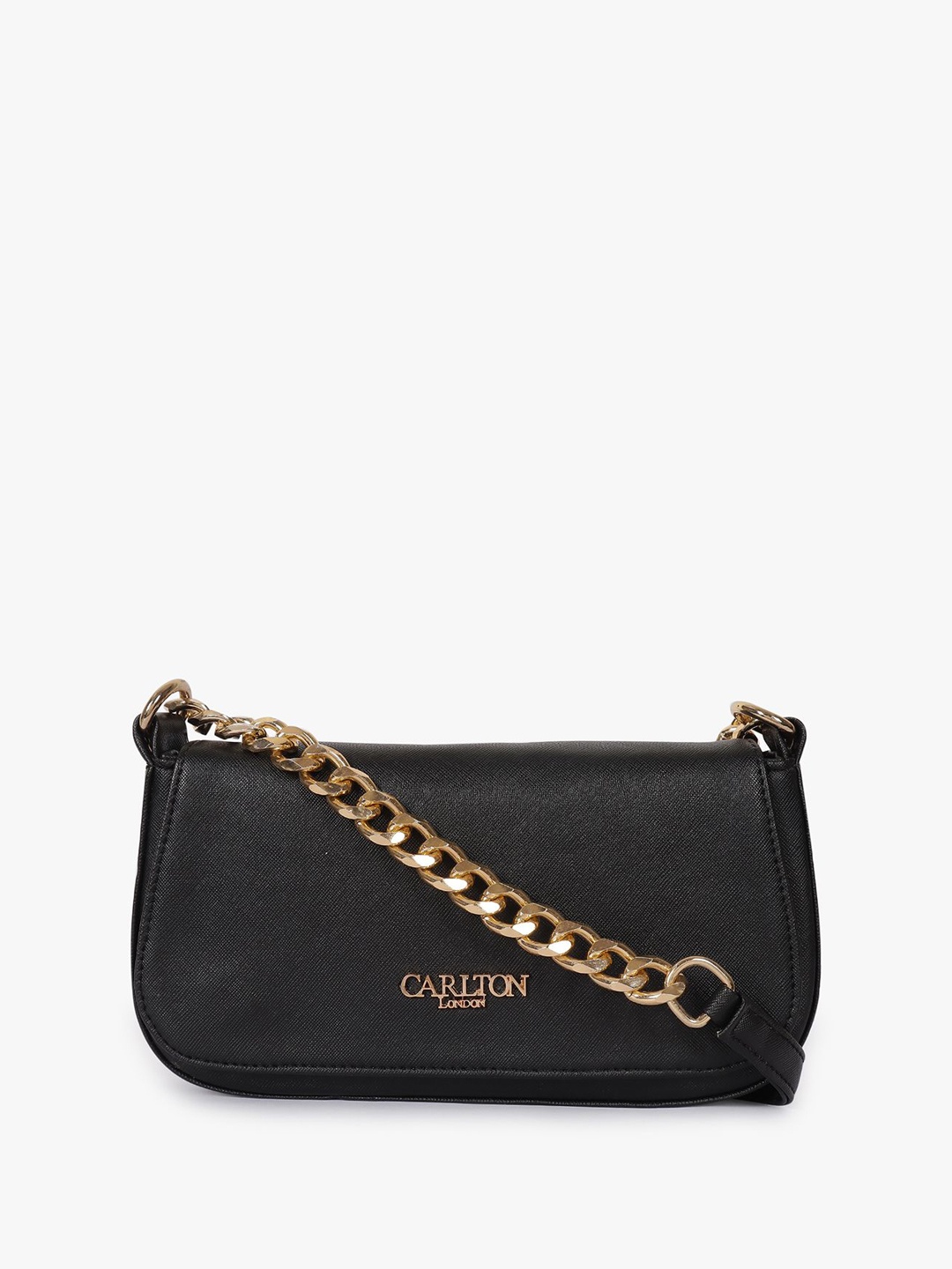 

Carlton London Women Solid Crossbody Leather Sling Bag, Black