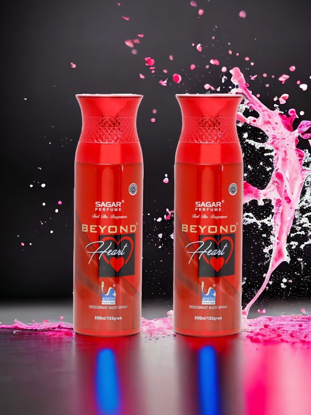 

SAGAR PERFUMERY Set Of 2 Beyond Heart Long Lasting Deodorant - 200 ml Each, Red