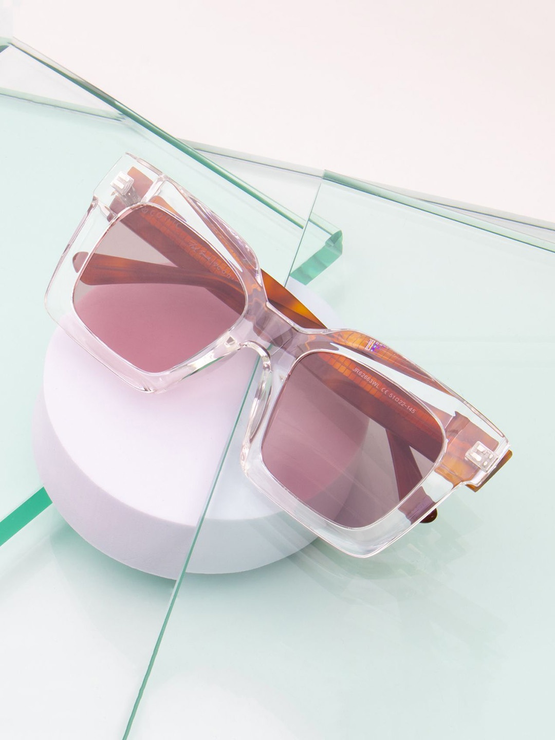 

Ted Smith Unisex Square Sunglasses with UV Protected Lens EMILY_C2, Pink