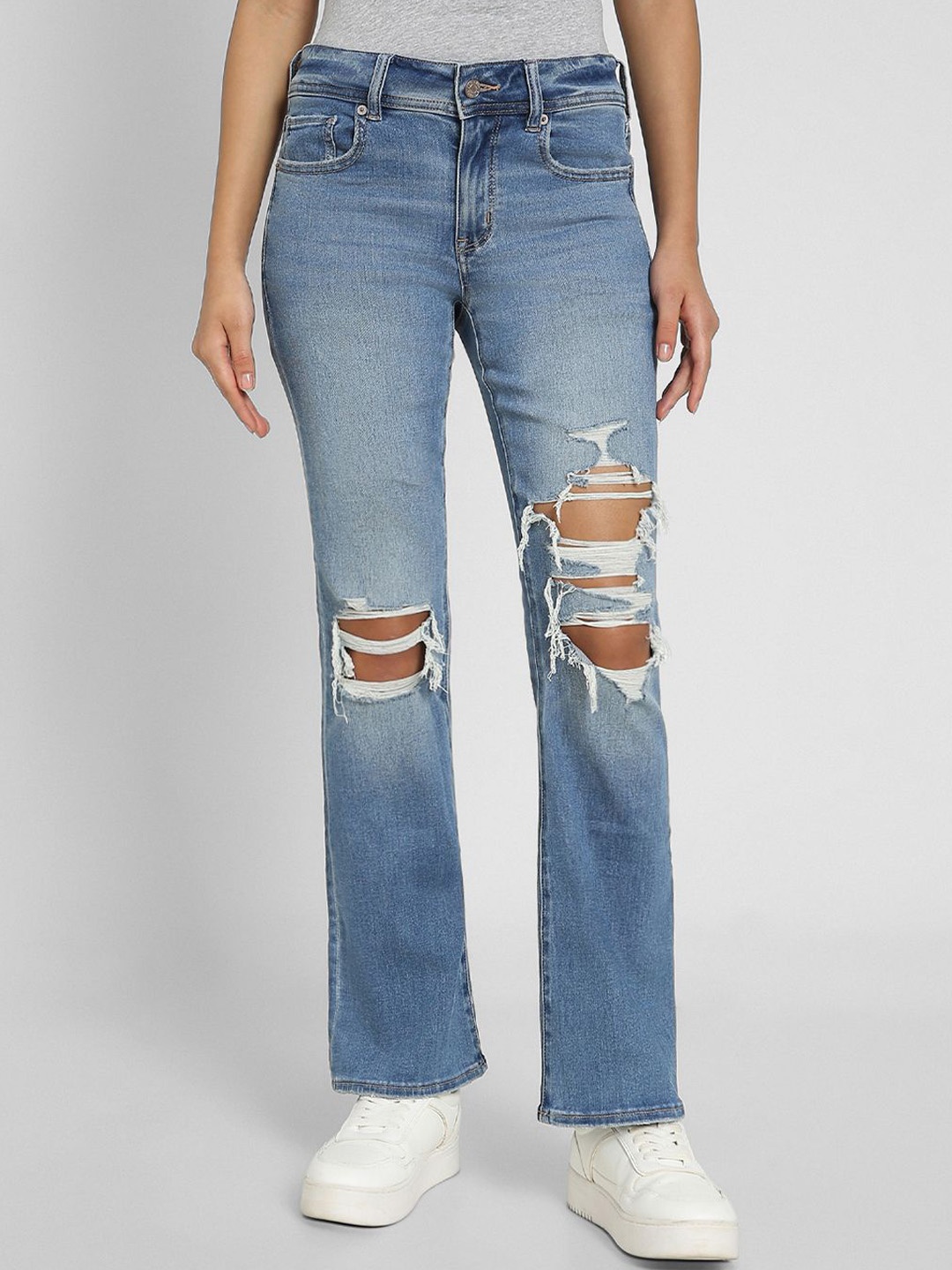 

AMERICAN EAGLE OUTFITTERS Women Mid-Rise Bootcut Jeans, Blue