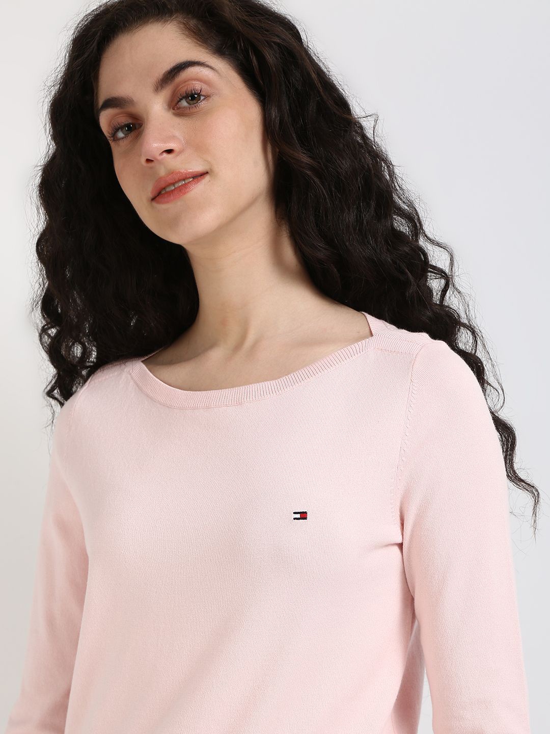 

Tommy Hilfiger Women Fashion Pullover Organic Cotton Sweater, Pink