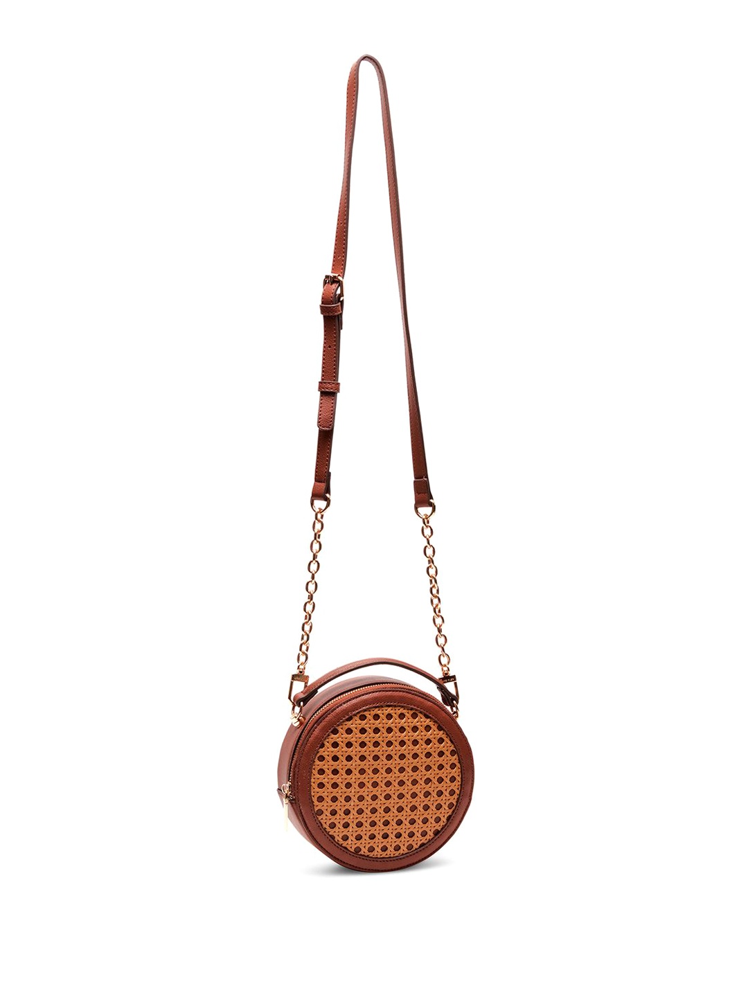 

ANNE KLEIN Women Textured Swagger Leather Sling Bag, Brown