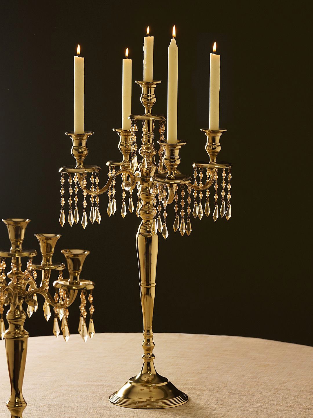 

Pure Home and Living Gold-Toned Aluminium Candle Holder