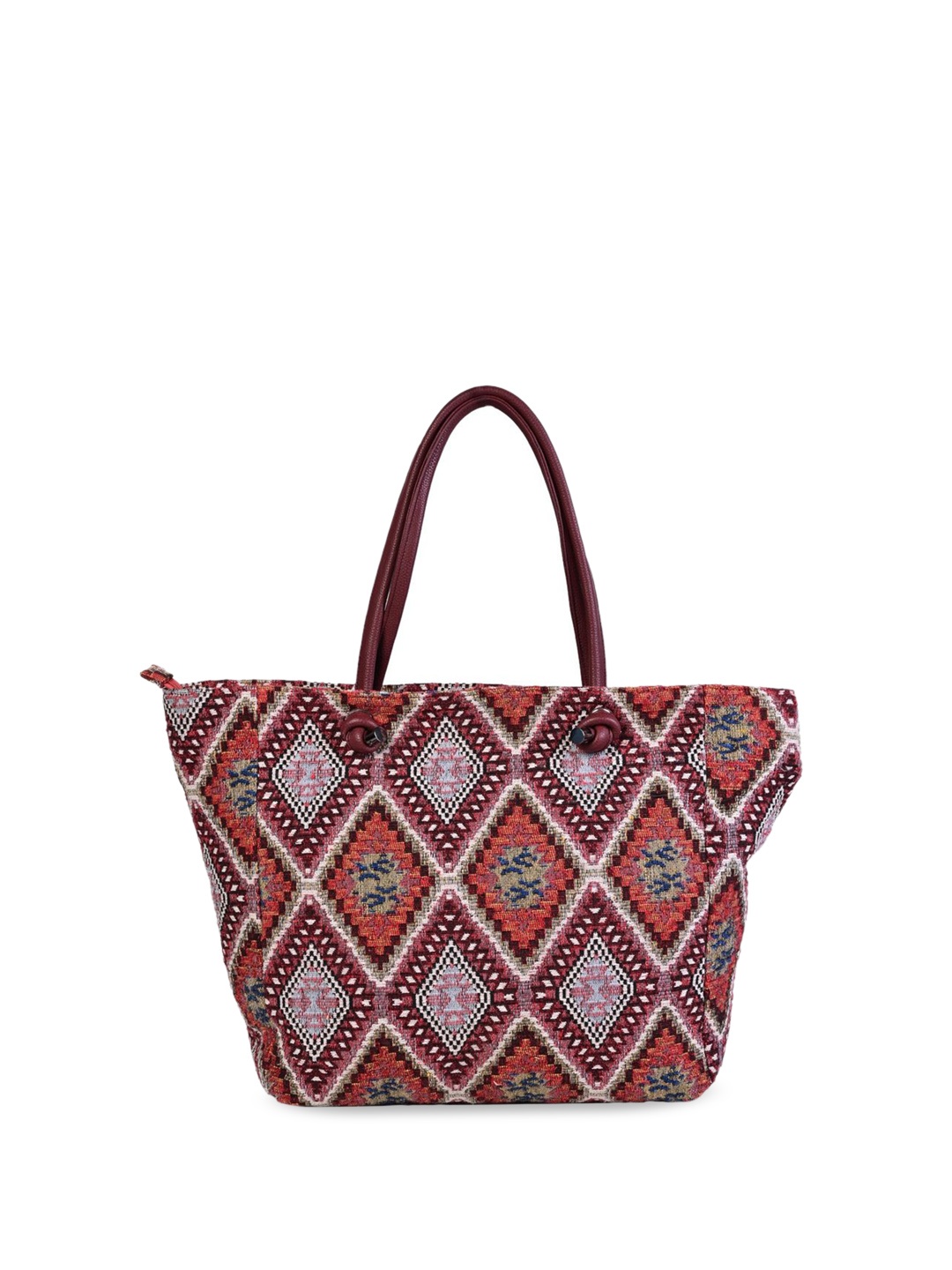 

INDIVIDUAL DESIGN Women Ethnic Motifs Printed Structured Cotton Shoulder Bag, Maroon