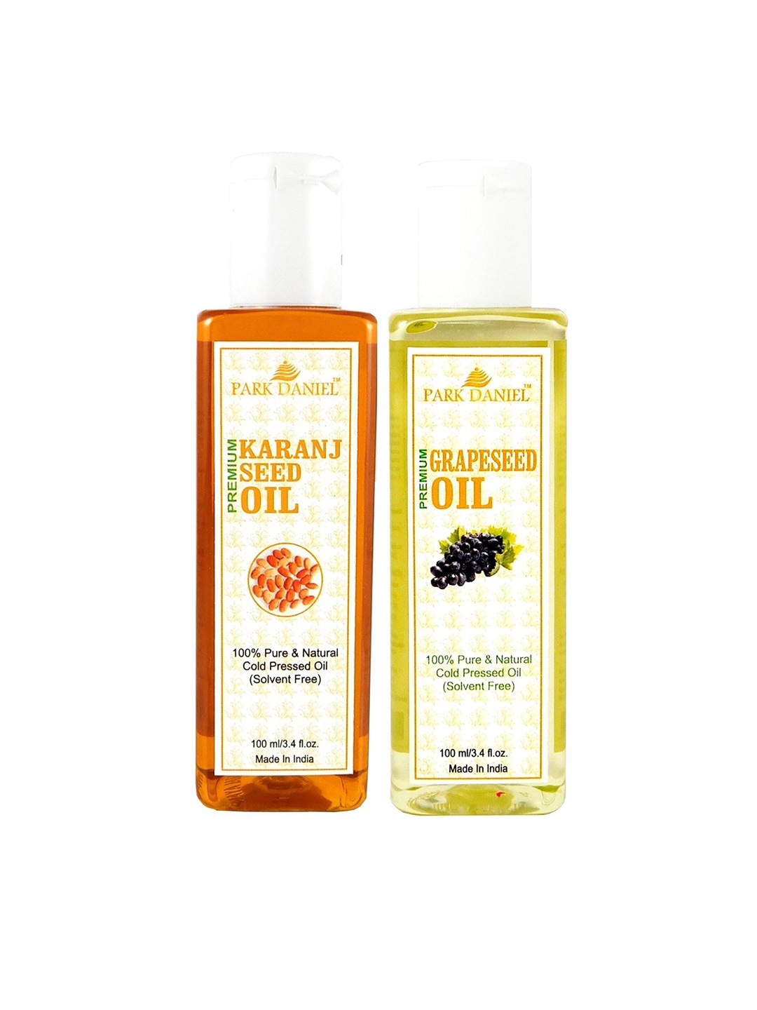 

Park Daniel Set Of 2 Premium Karanj Seed Oil & Grapeseed Oil - 100 ml Each, Transparent