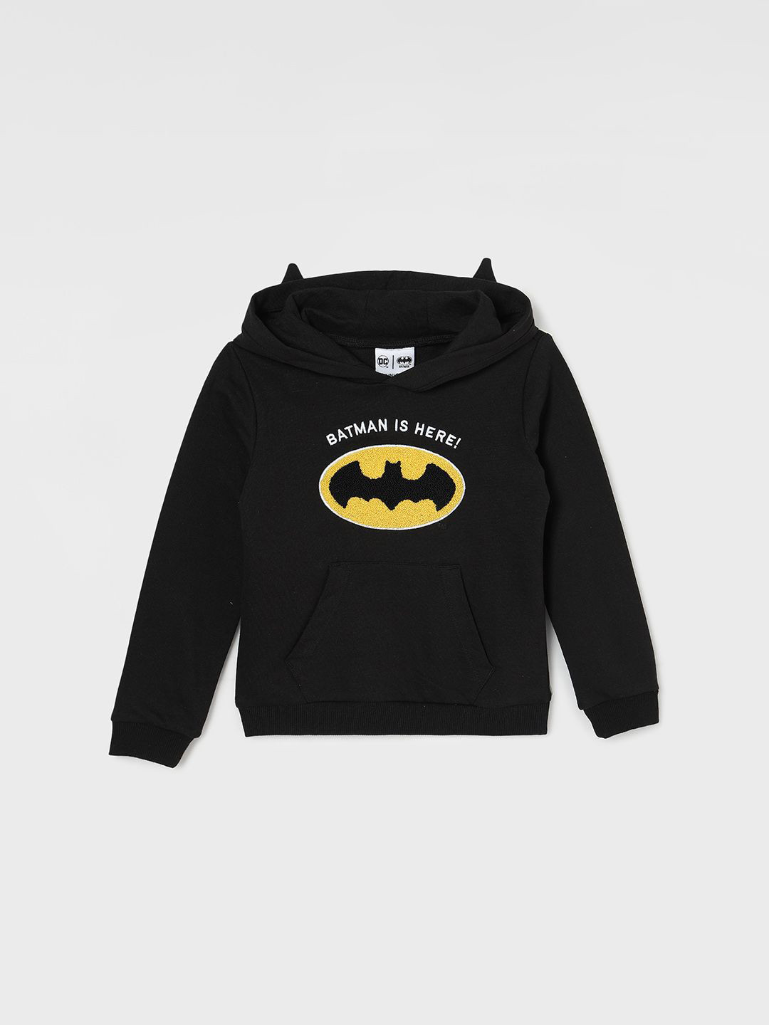 

Juniors by Lifestyle Boys Superhero Applique Cotton Sweatshirt, Black