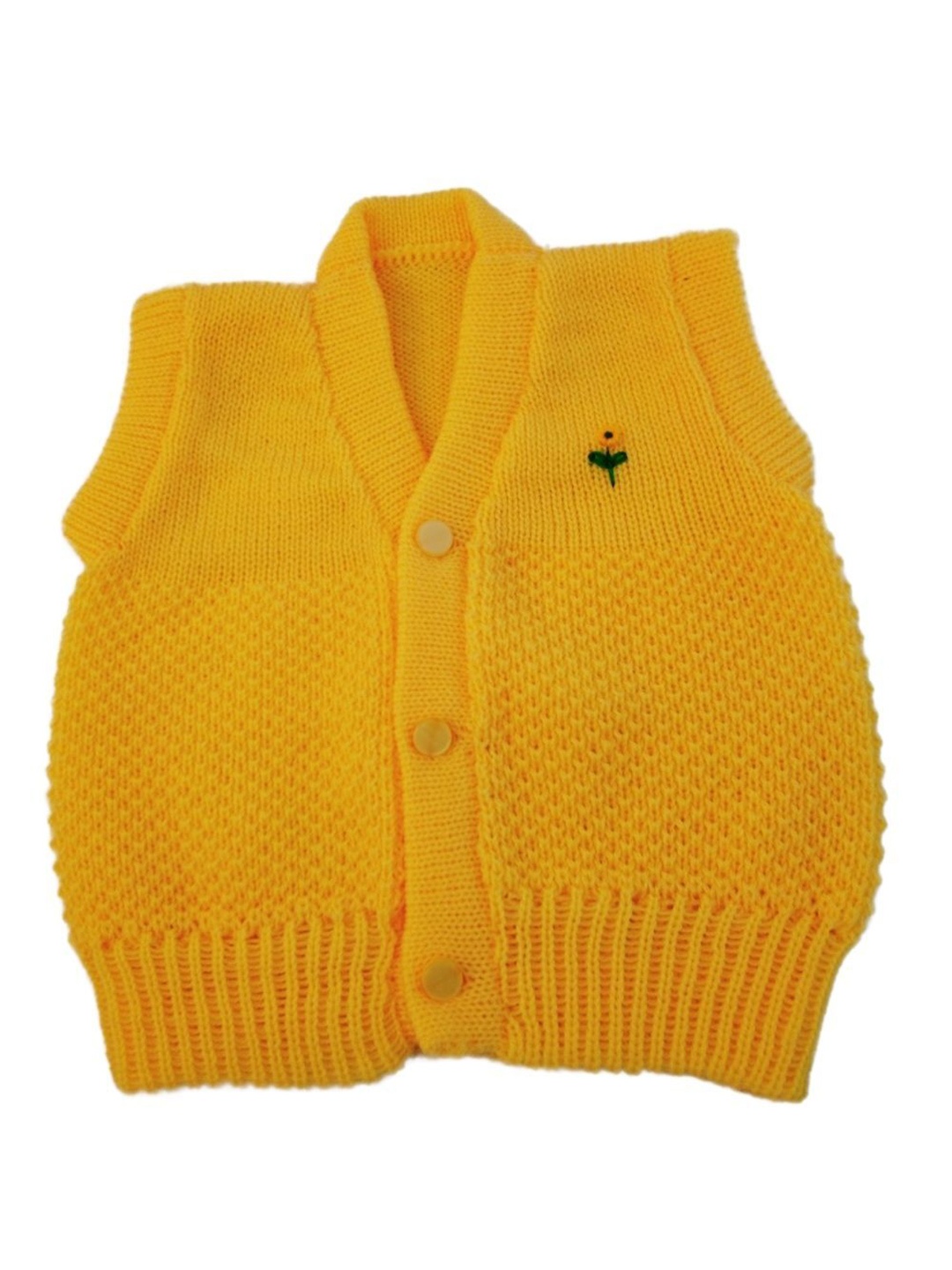 

CUBS & HUGS Unisex Kids Woollen Cardigan, Gold