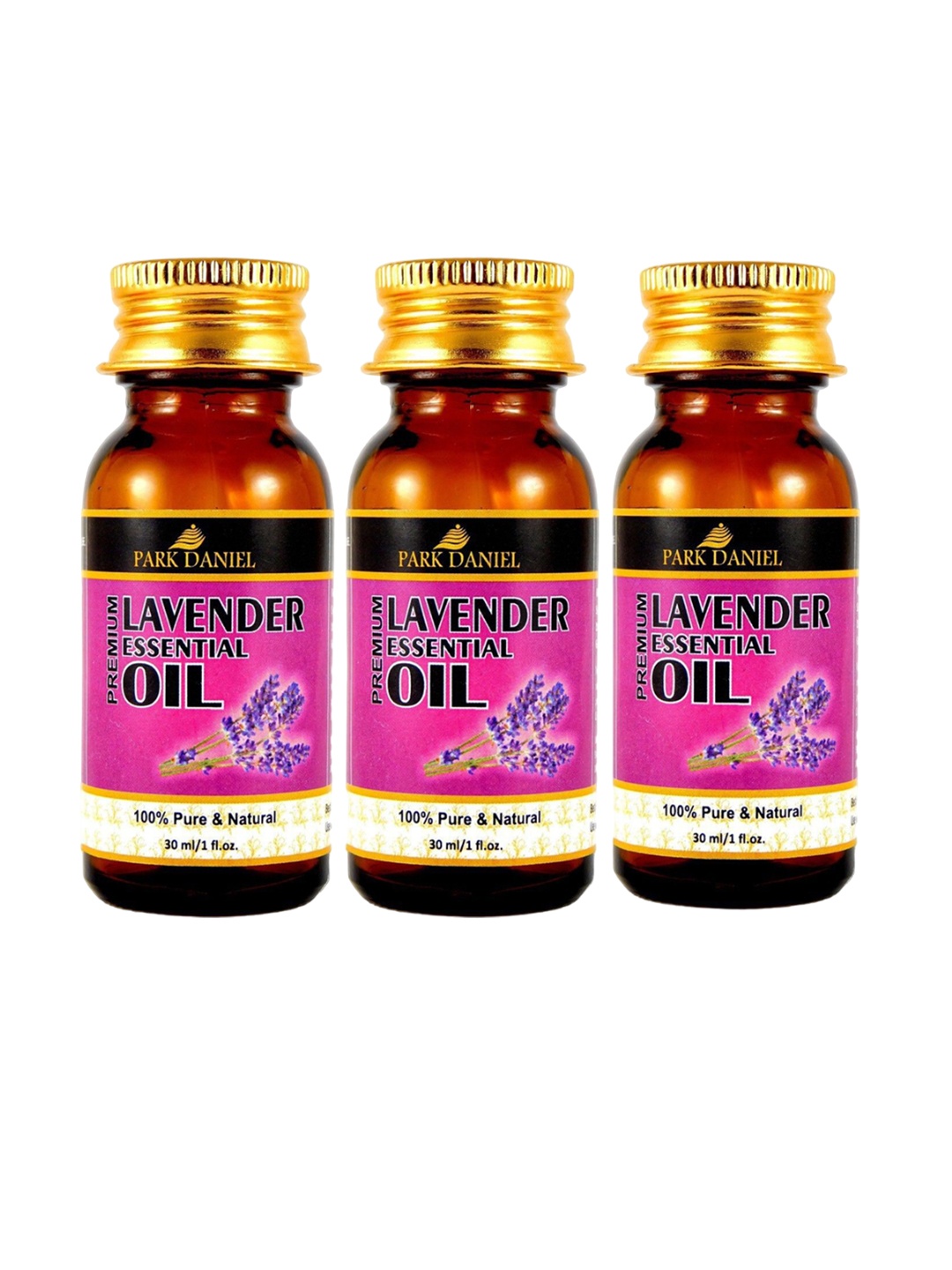 

Park Daniel Set Of 3 Lavender Essential Hair Oil - 30 ml Each, Brown