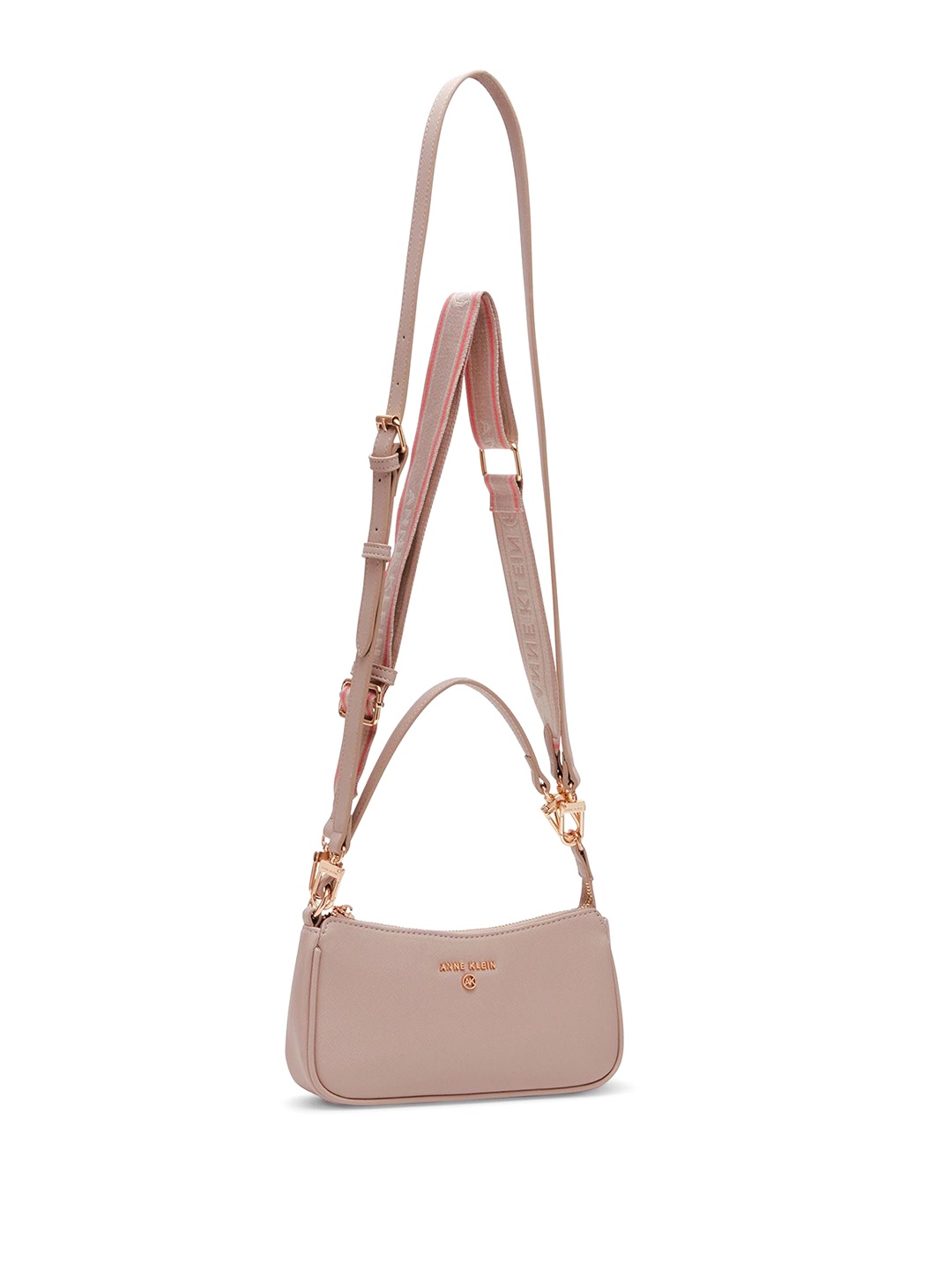 

ANNE KLEIN Women Textured Swagger Leather Sling Bag, Beige