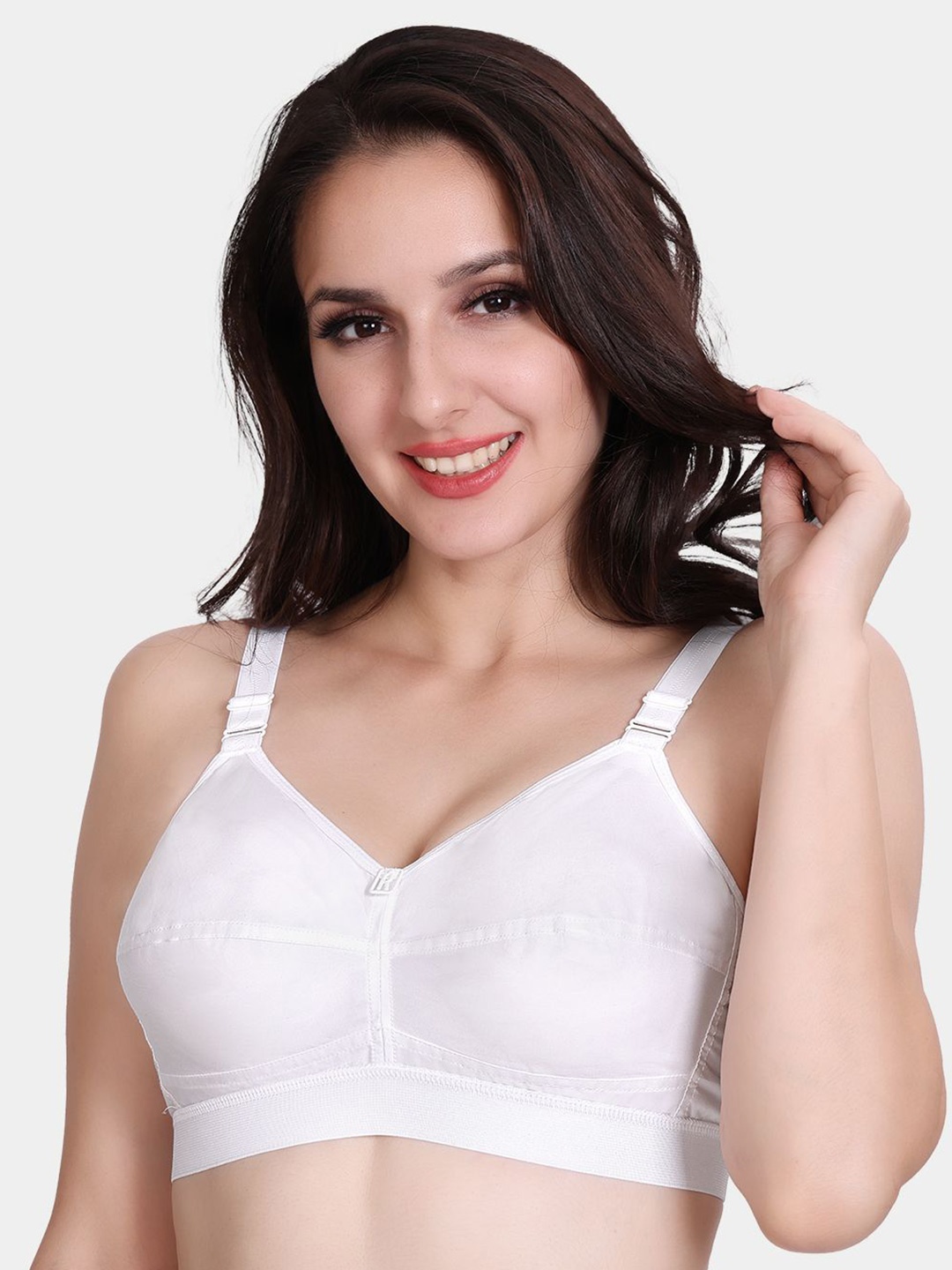 

Trylo CottonFit Women Pure Cotton Non-Padded Non-Wired Full Coverage Bra, White