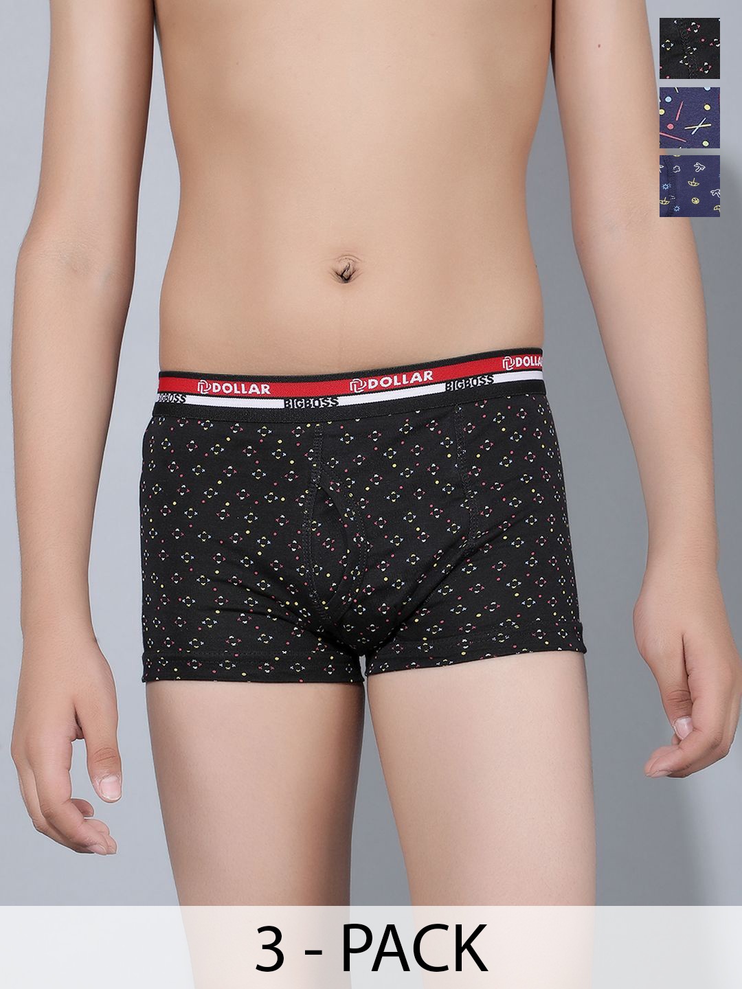 

Dollar Bigboss Boys Pack Of 3 Assorted Trunk MBKTR-15-MDRNTRNK-PO3-CO3