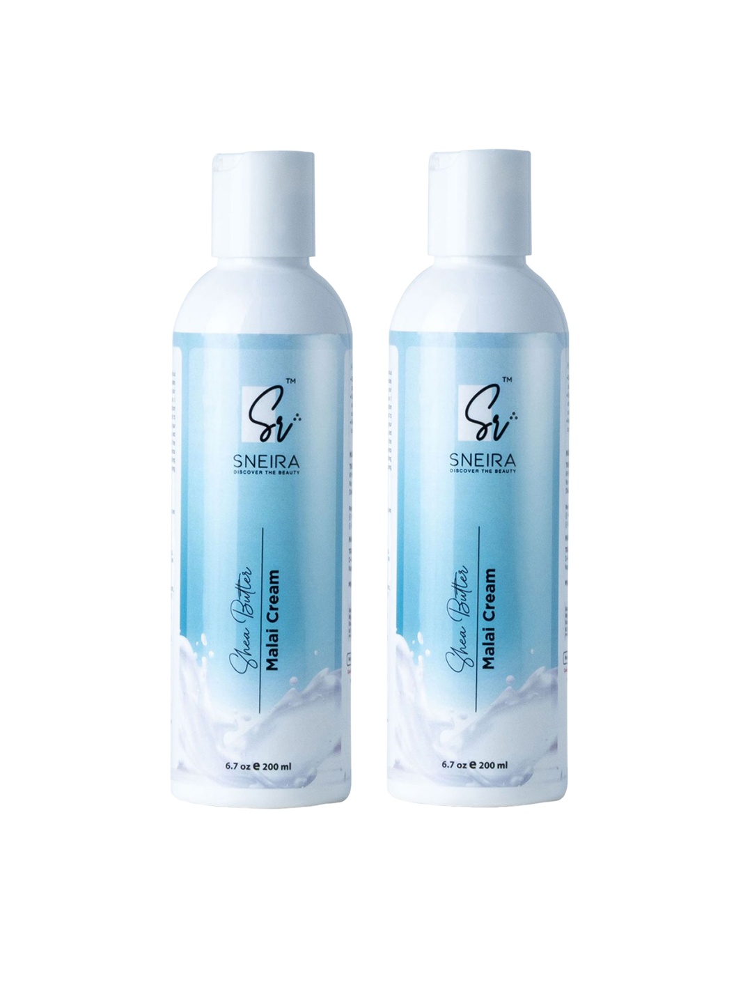 

SNEIRA Set Of 2 Shea Butter Malai Cream Moisturising Body Lotion - 200 ml Each