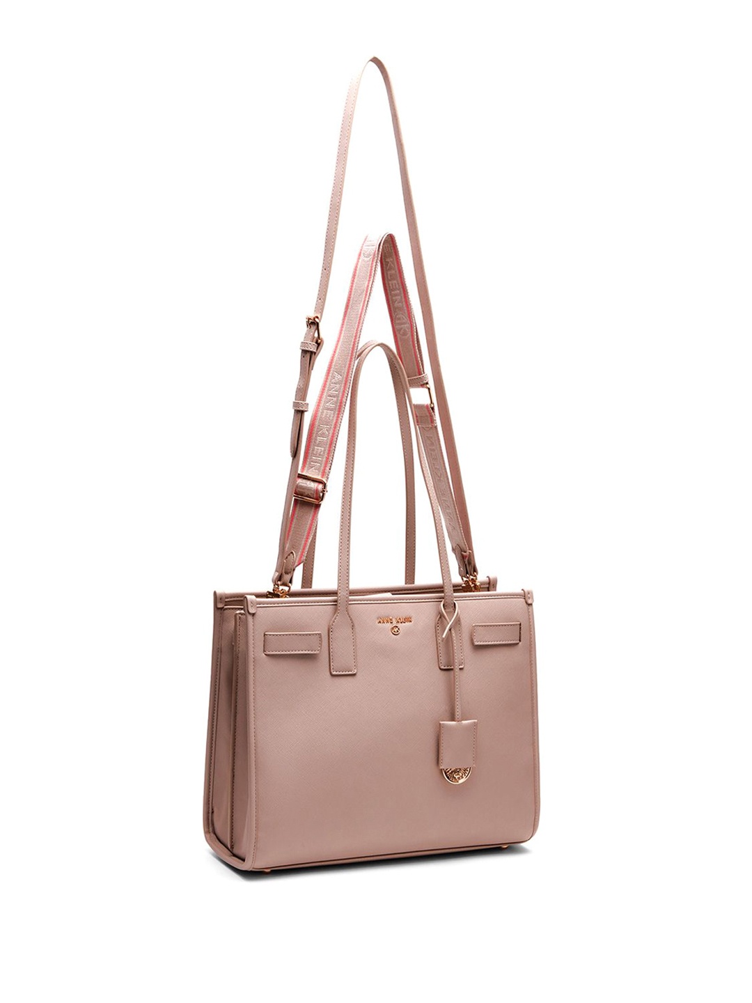 

ANNE KLEIN Women Solid Shopper Leather Shoulder Bag, Peach