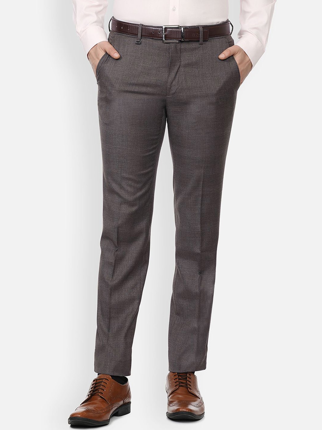 

Van Heusen Men Slim Fit Formal Trousers, Grey