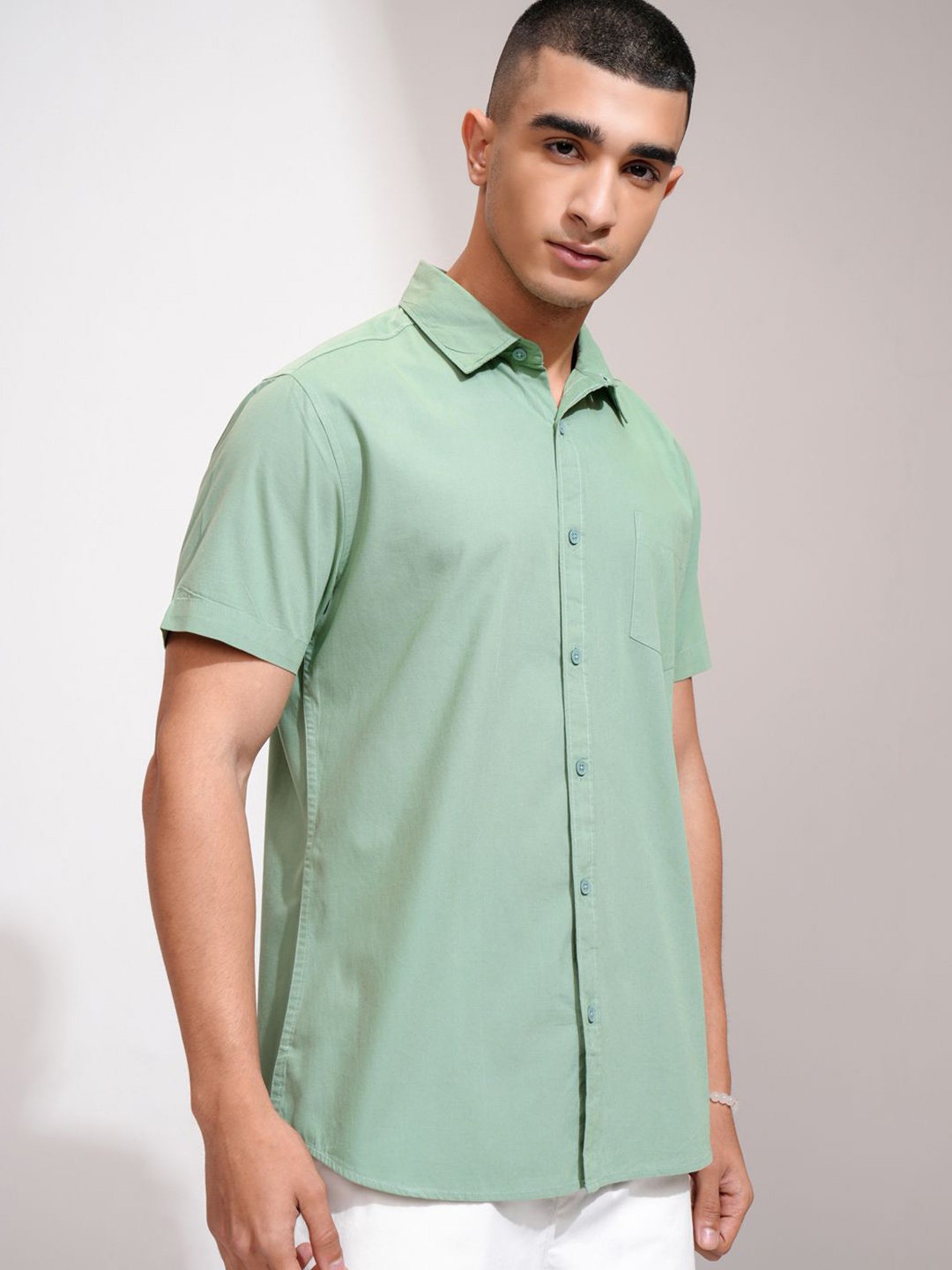 

Ketch Men Solid Slim Fit Casual Shirt, Green