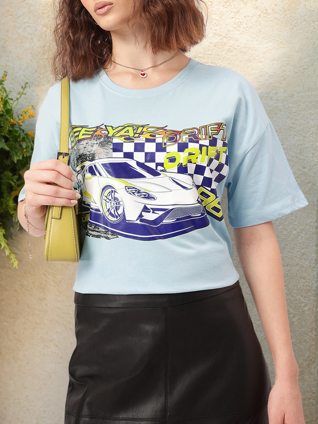 

DressBerry Sporty Spice Printed Relaxed T-Shirt, Blue